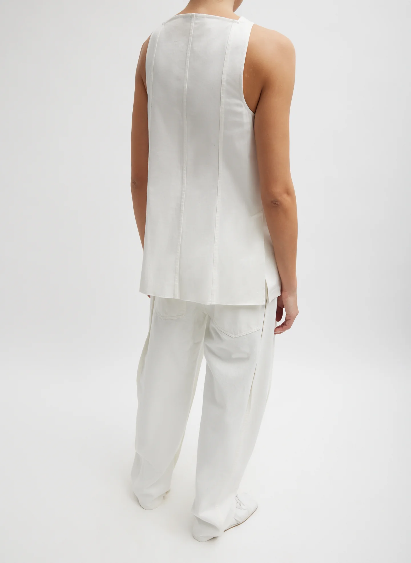 Chino Slit Front Sleeveless Tunic - Image 6