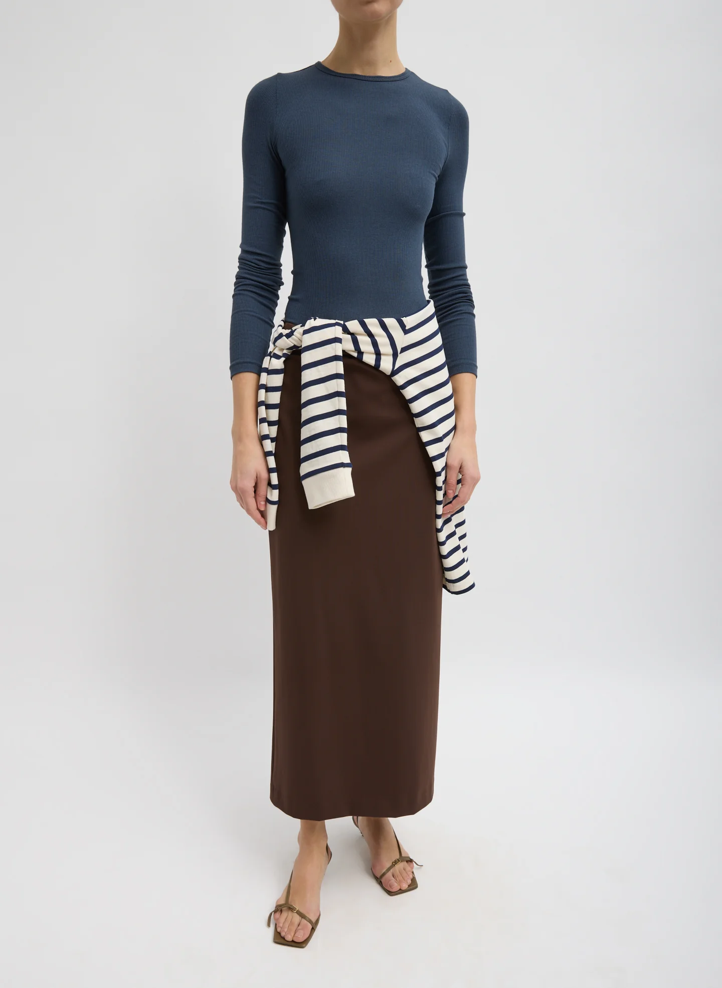 Circular Ribbed Crewneck Pullover T-Shirt - Image 5