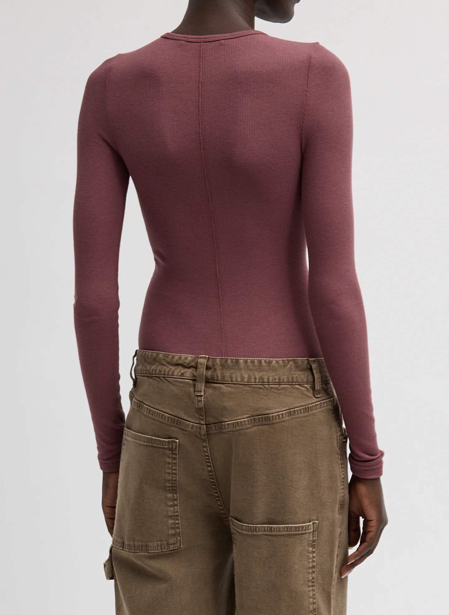 Circular Ribbed Crewneck Pullover T-Shirt - Image 3