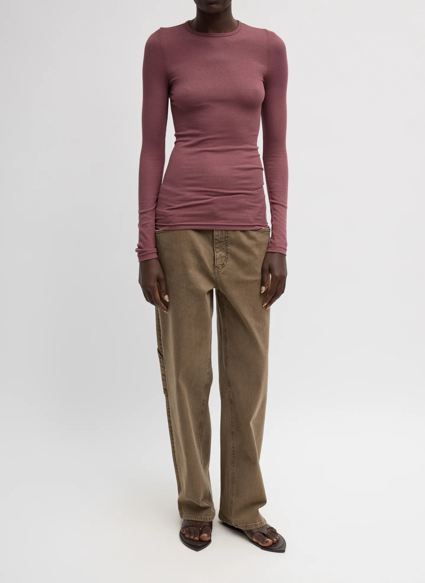 Circular Ribbed Crewneck Pullover T-Shirt - Image 4
