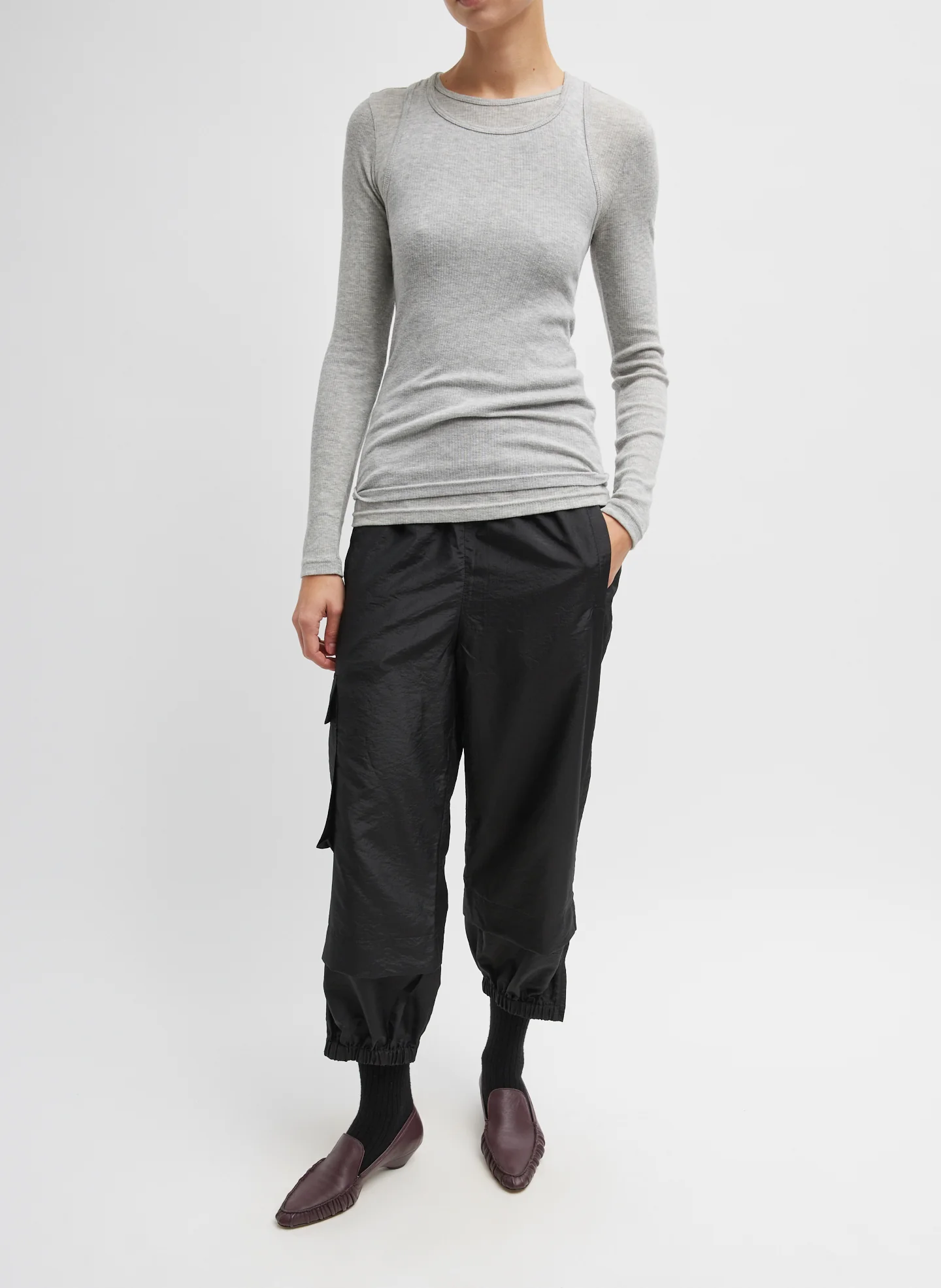 Circular Ribbed Crewneck Pullover T-Shirt - Image 5