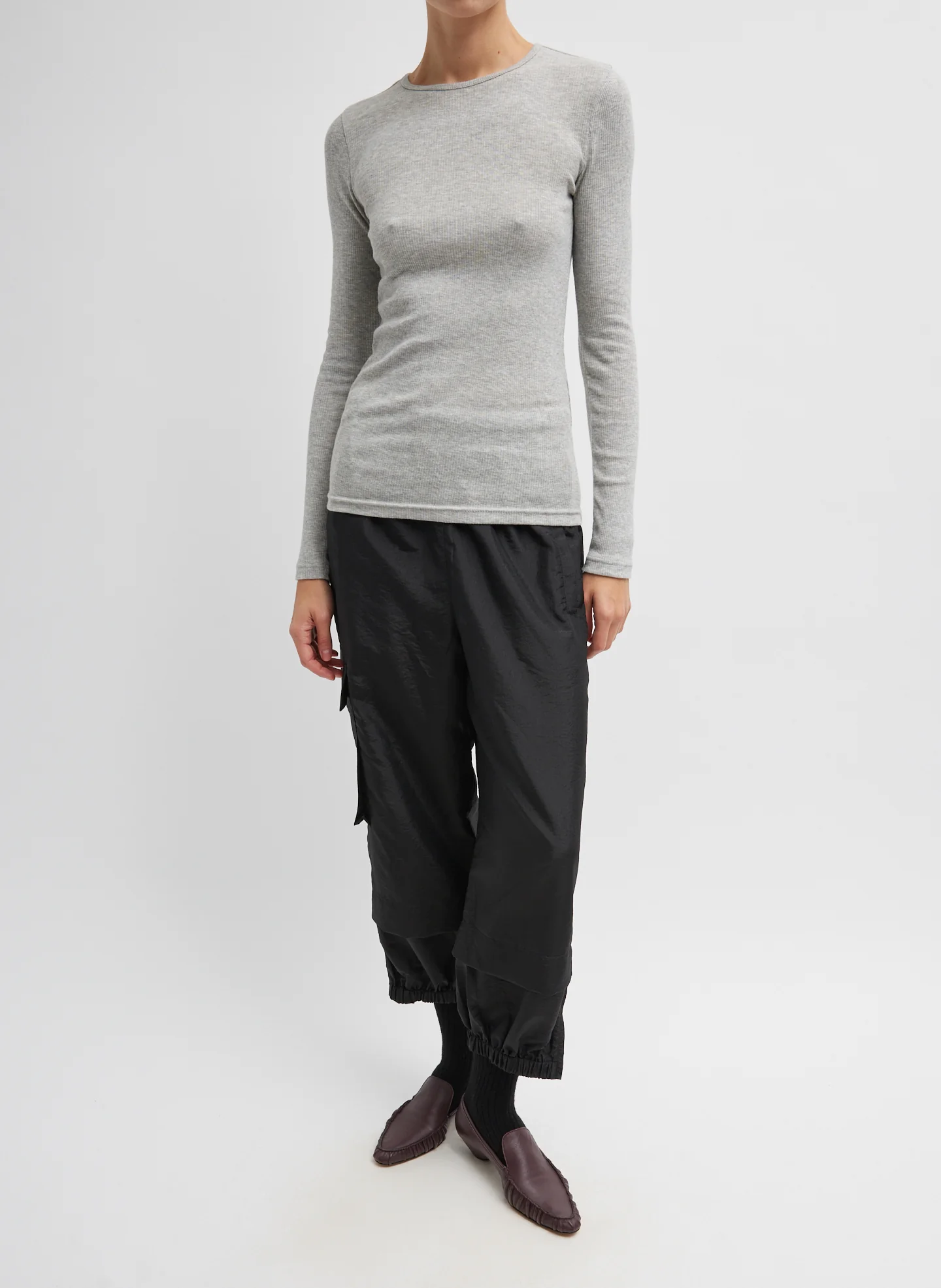 Circular Ribbed Crewneck Pullover T-Shirt - Image 3