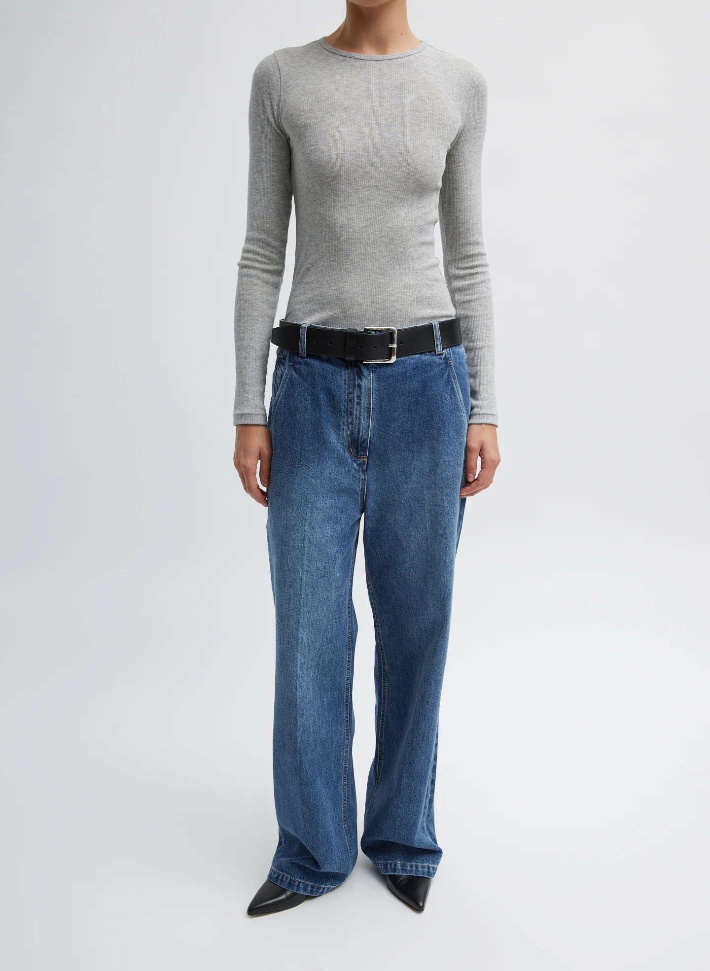 Circular Ribbed Crewneck Pullover T-Shirt - Image 5