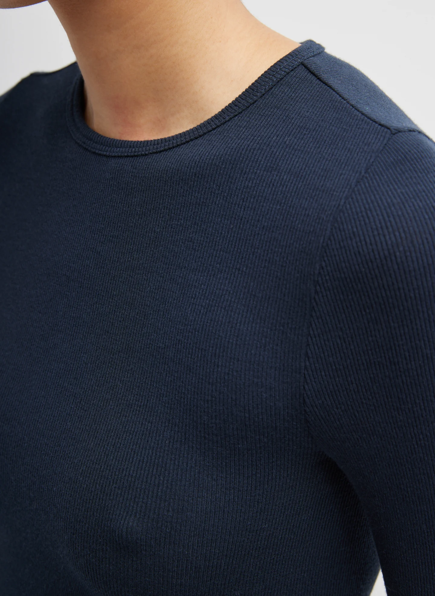 Circular Ribbed Crewneck Pullover T-Shirt - Image 3