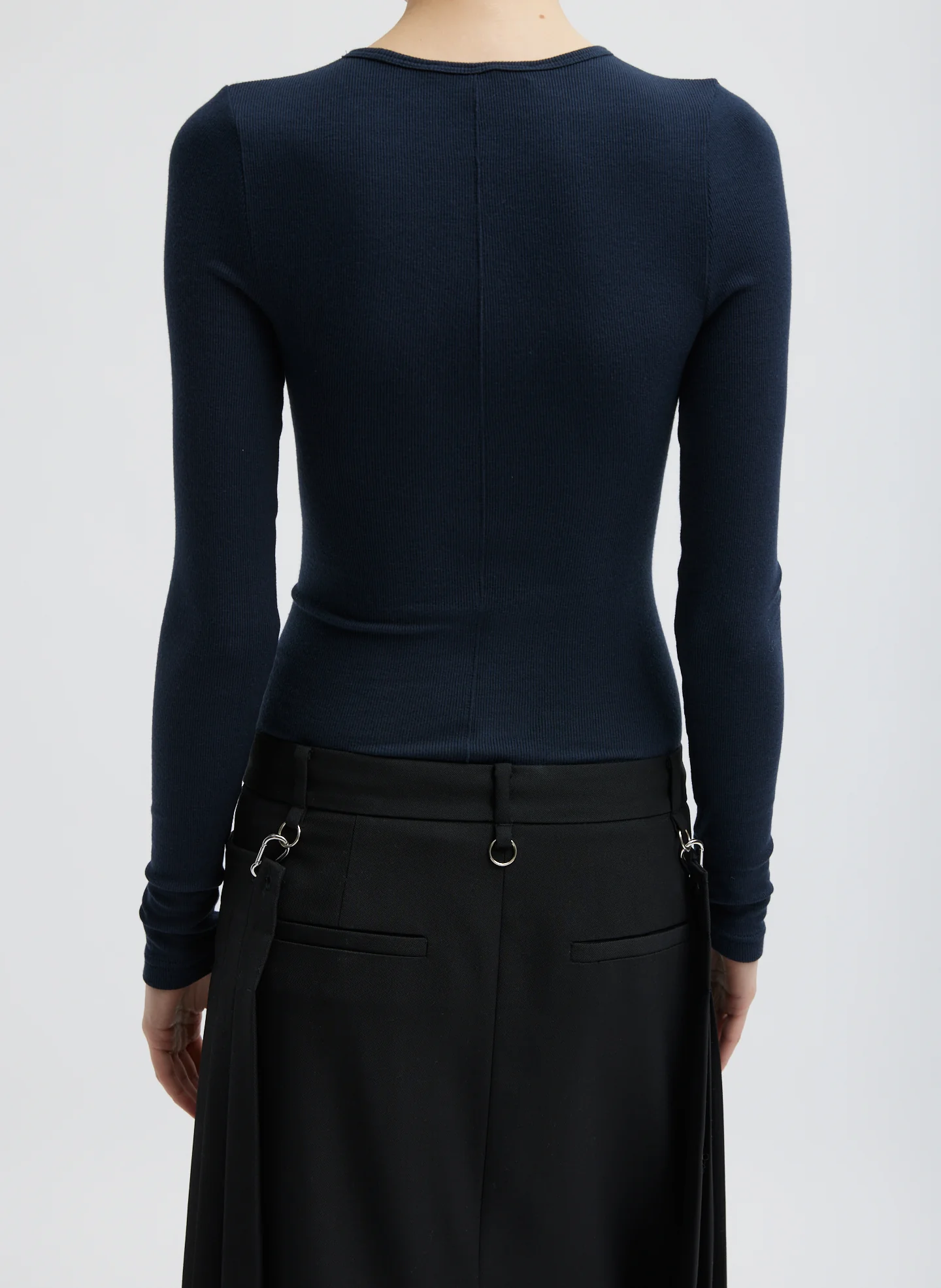Circular Ribbed Crewneck Pullover T-Shirt - Image 4