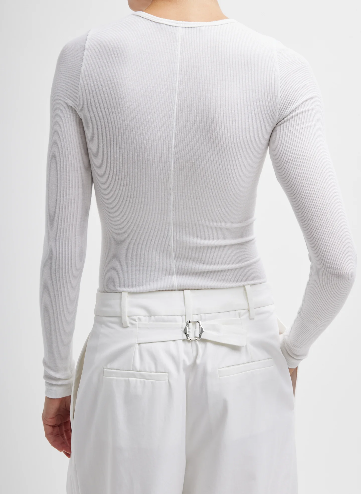 Circular Ribbed Crewneck Pullover T-Shirt - Image 4
