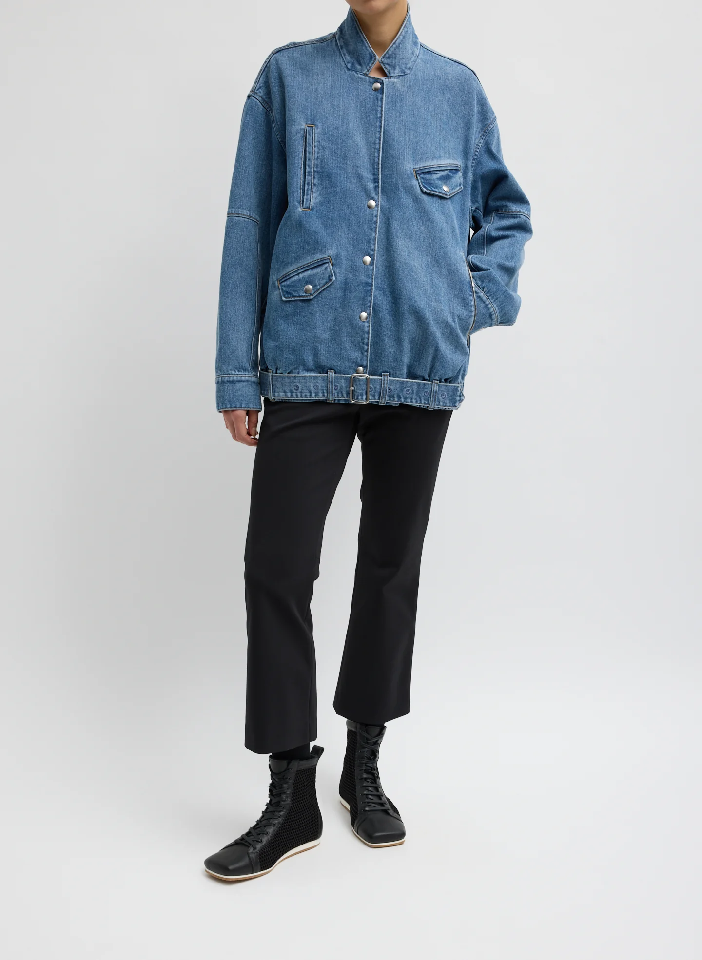 Classic Denim Moto Bomber - Image 3