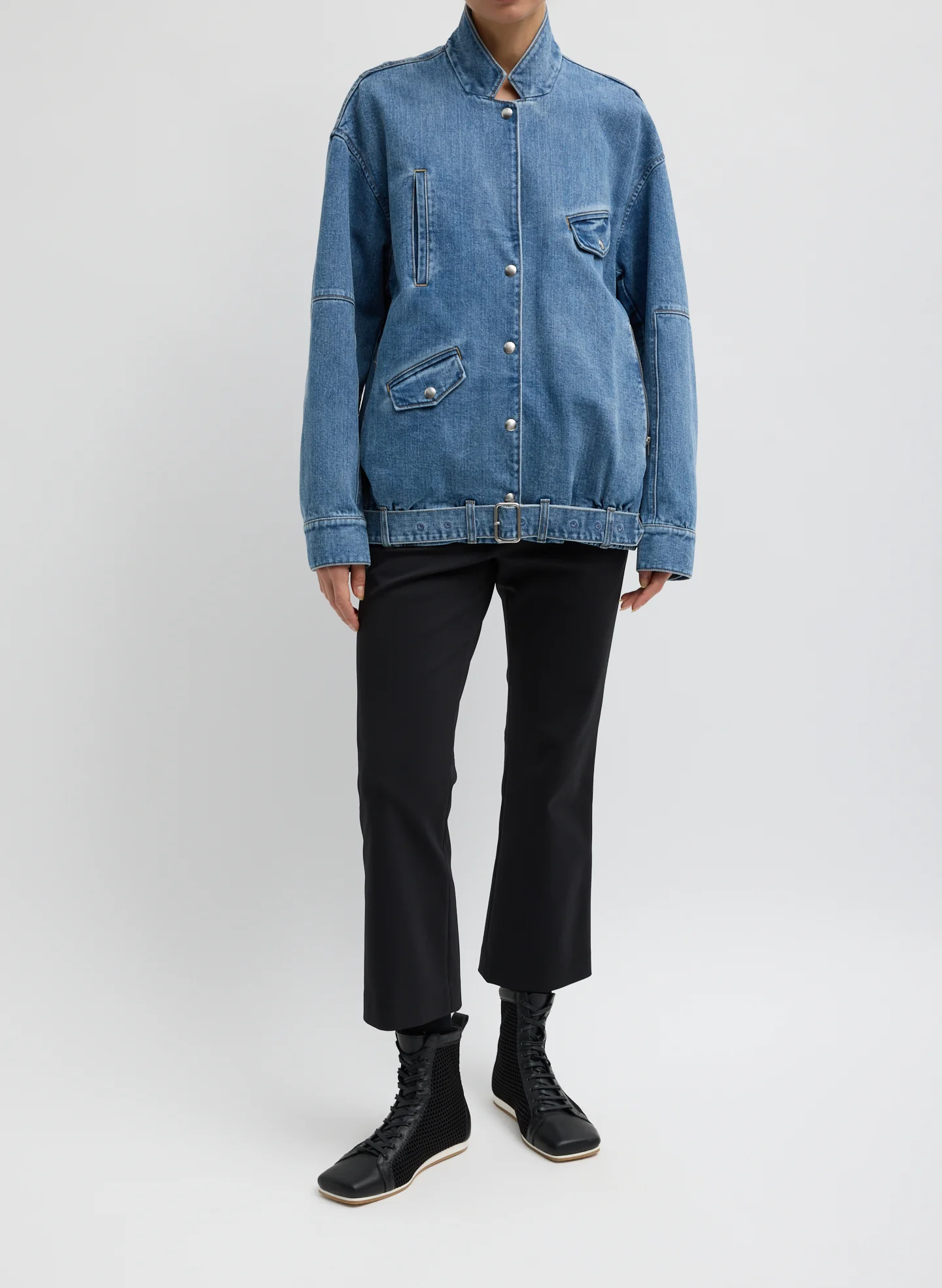 Classic Denim Moto Bomber - Image 4
