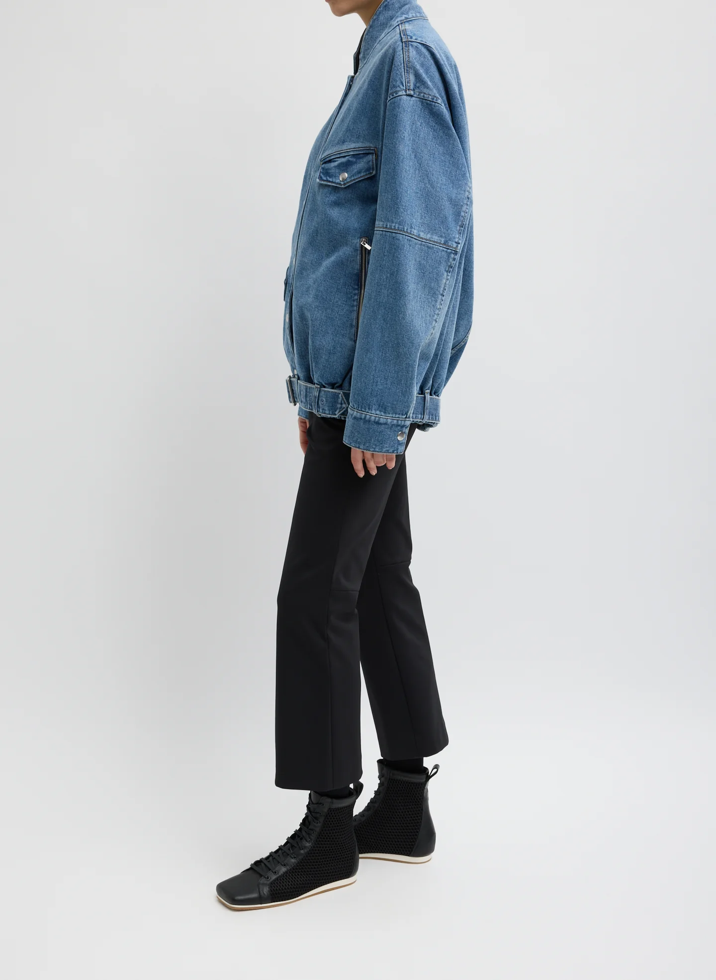 Classic Denim Moto Bomber - Image 5