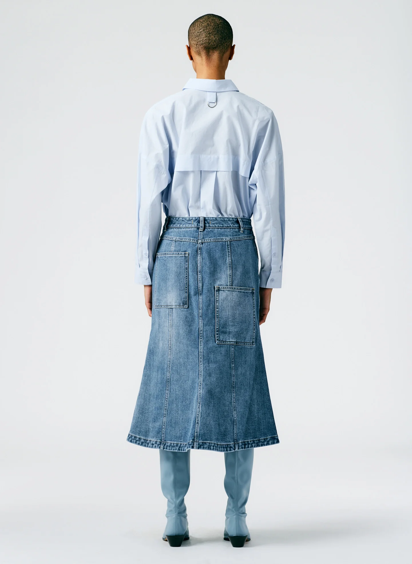 Classic Wash Denim Skirt - Image 10