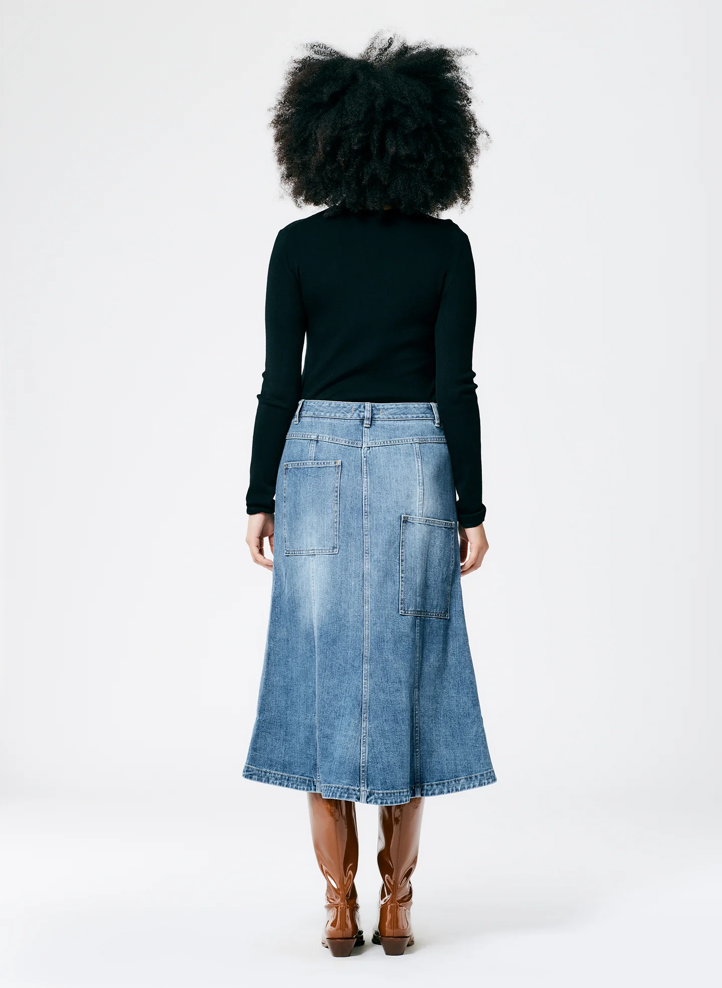 Classic Wash Denim Skirt - Image 6