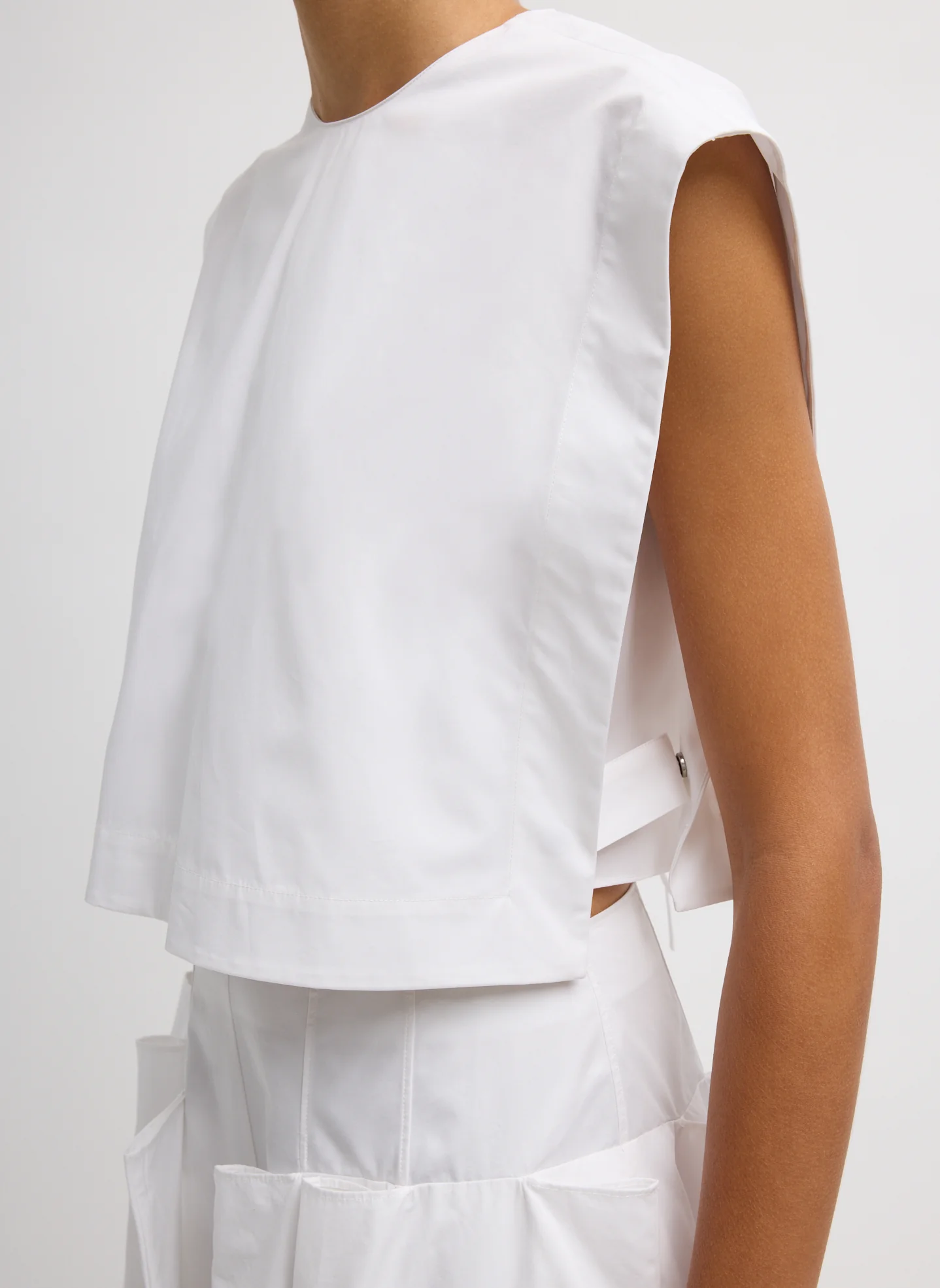 Compact Eco Poplin Cropped Square Top - Image 4