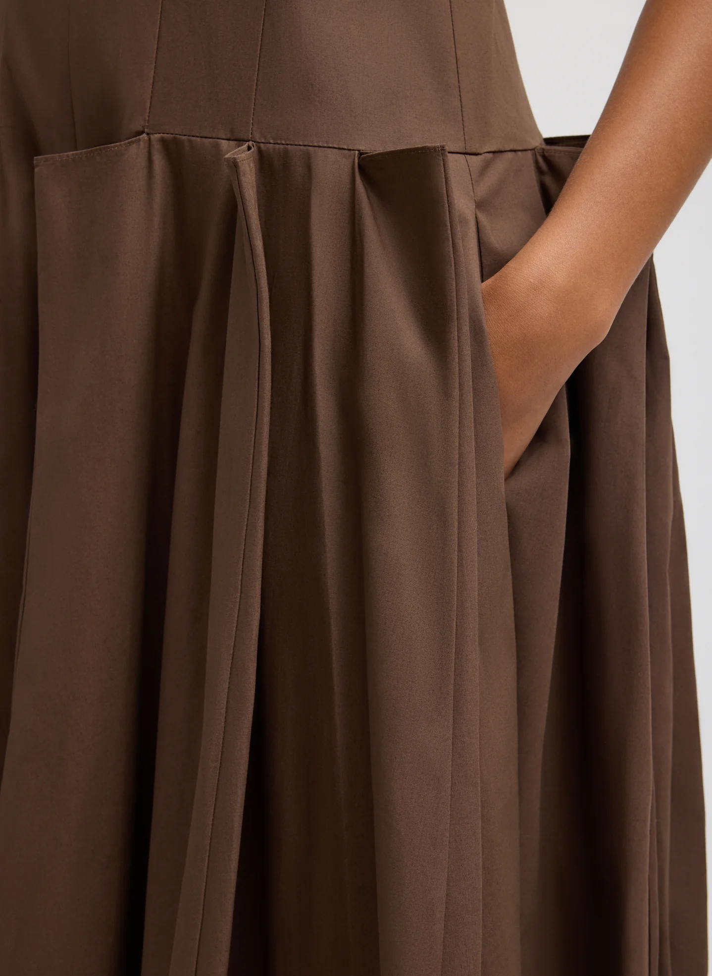 Compact Eco Poplin Pinched Pleat Dress - Image 6