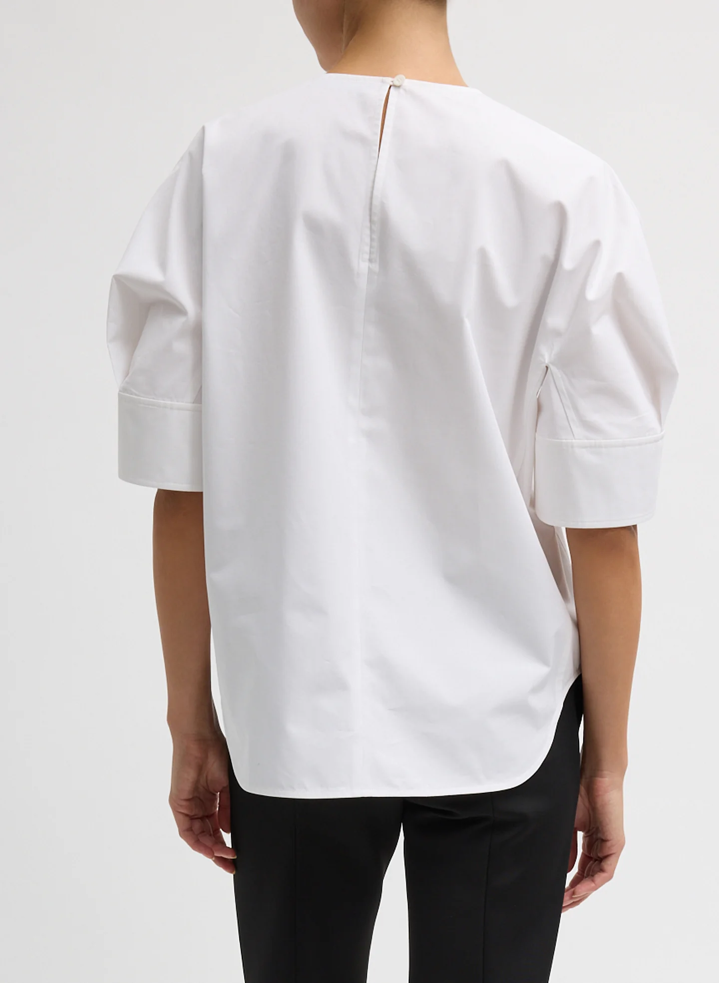 Compact Eco Poplin Reverse Sleeve Top - Image 3