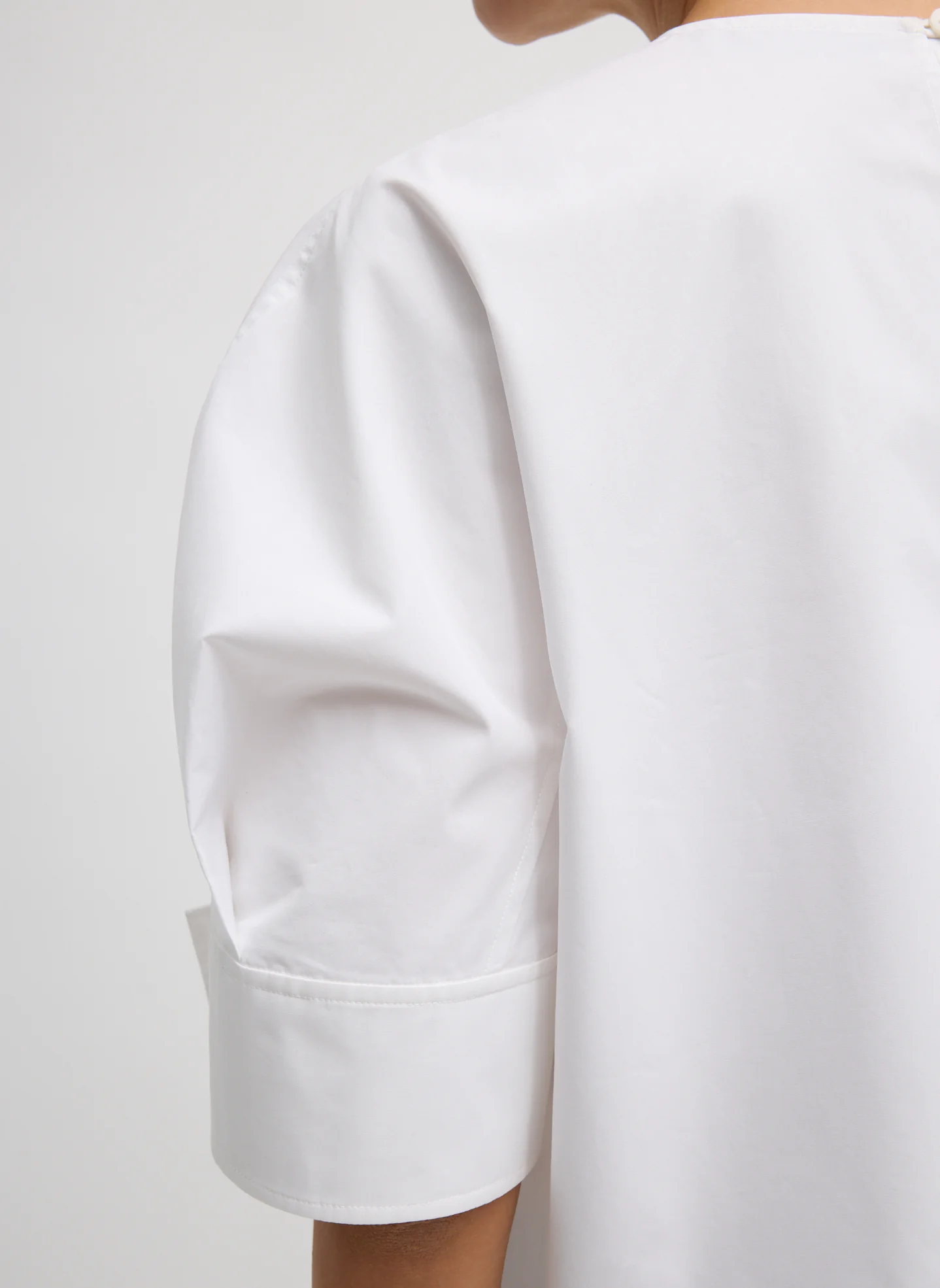 Compact Eco Poplin Reverse Sleeve Top - Image 6