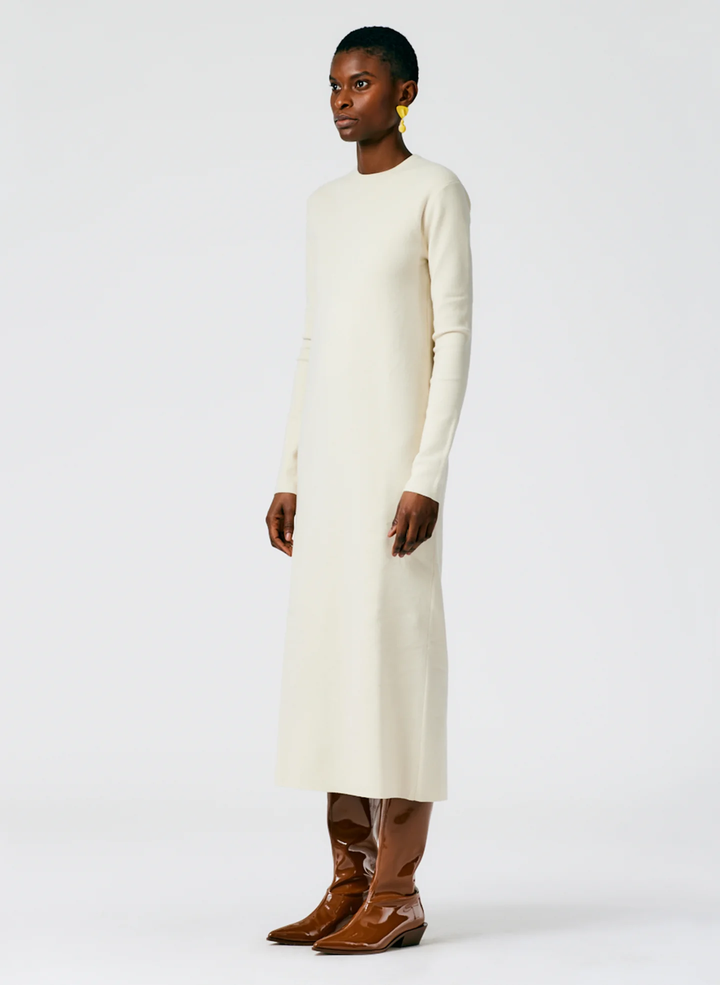 Compact Stretch Cashmere Dress - Image 3