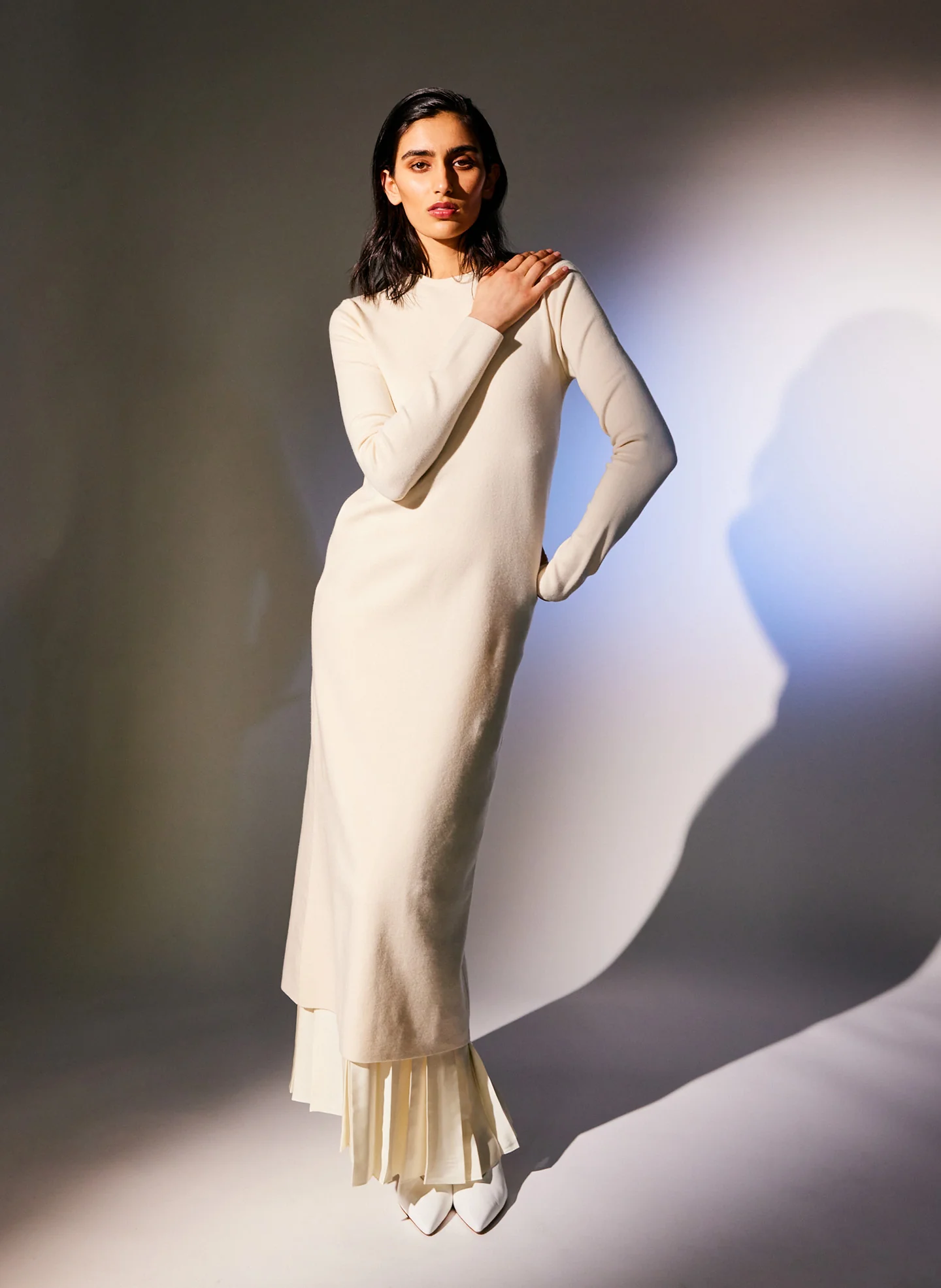 Compact Stretch Cashmere Dress - Image 5