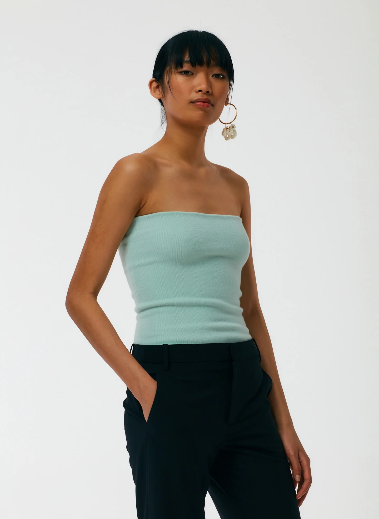 Compact Stretch Cashmere Tube Top - Image 10
