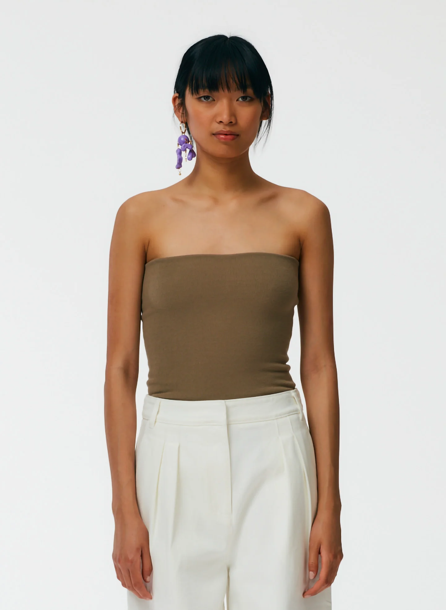 Compact Stretch Cashmere Tube Top - Image 13
