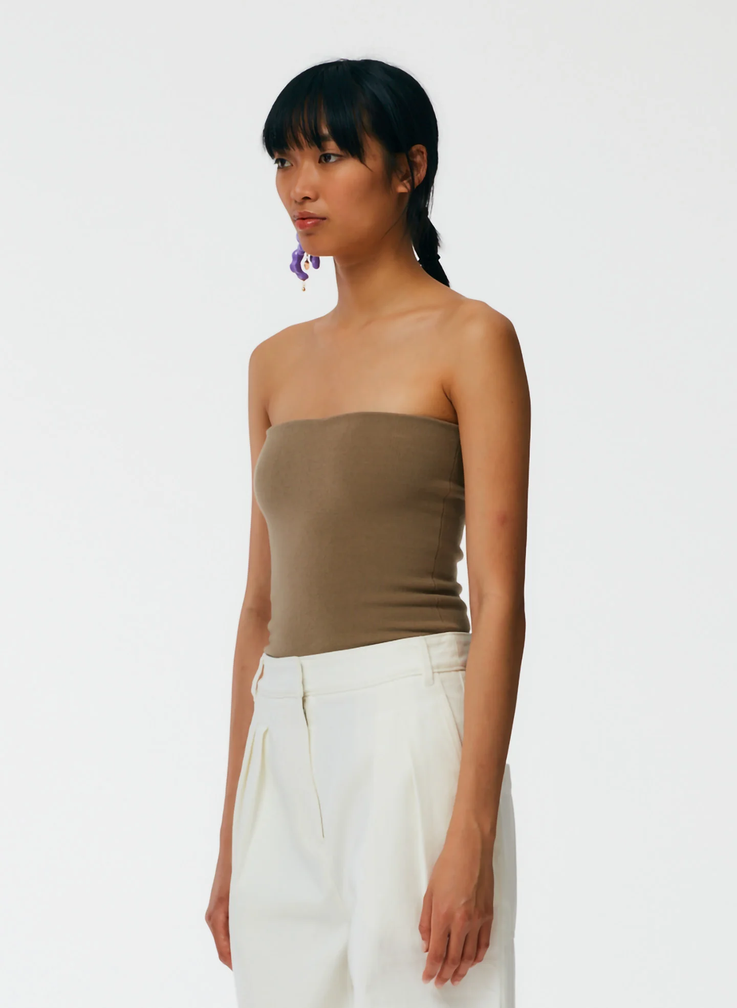 Compact Stretch Cashmere Tube Top - Image 15