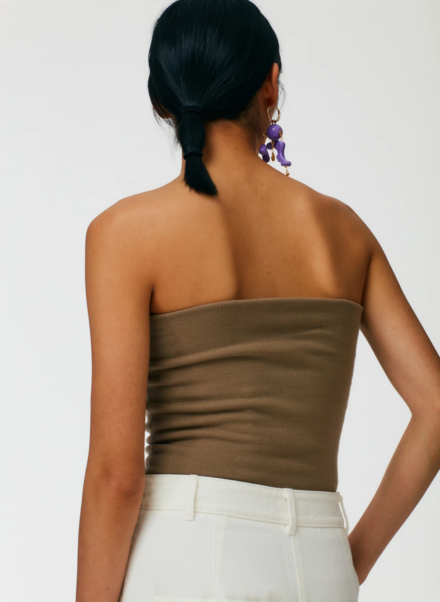 Compact Stretch Cashmere Tube Top - Image 19