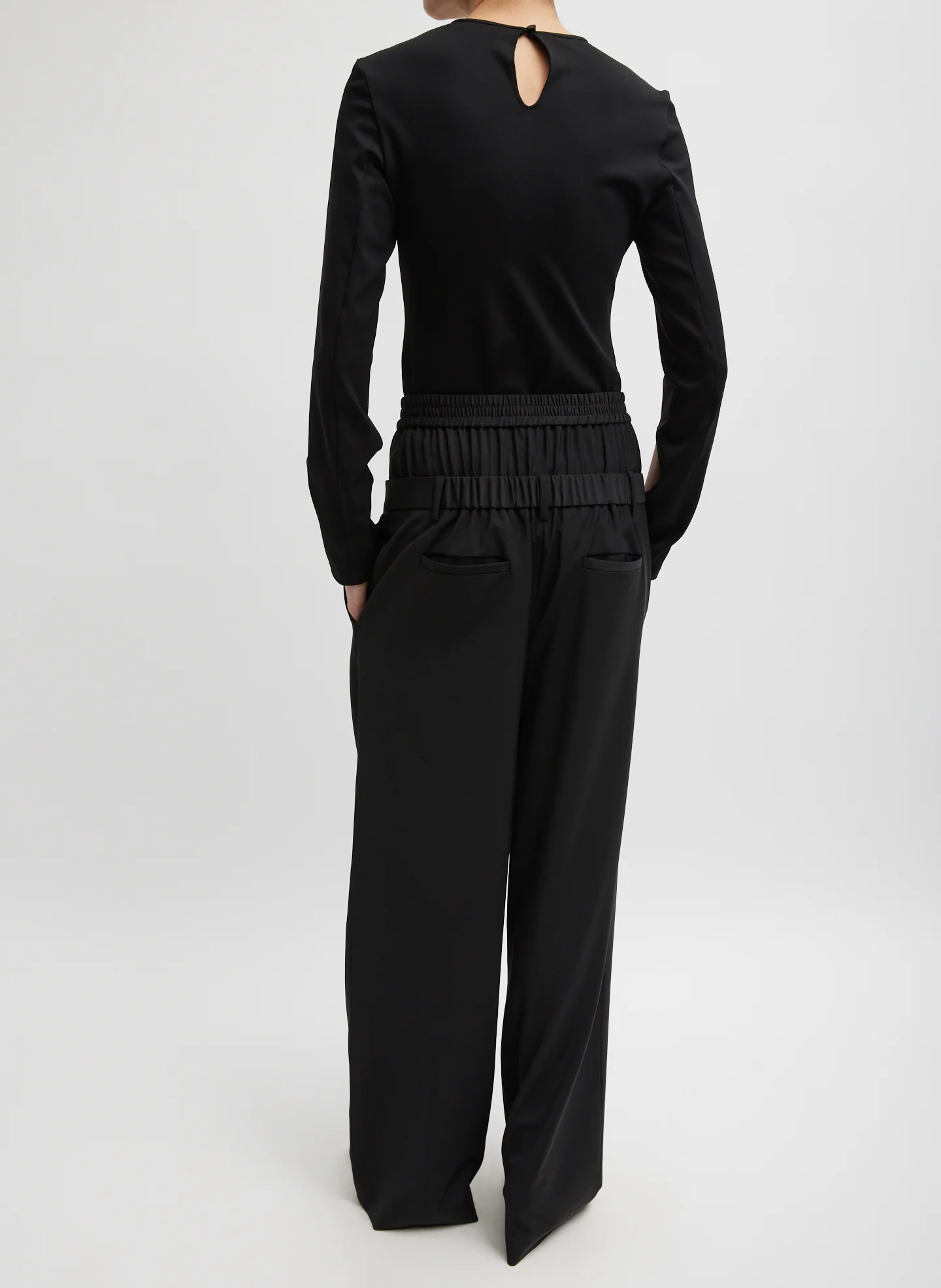Compact Ultra Stretch Half Moon Cutout Sleeve Top - Image 2