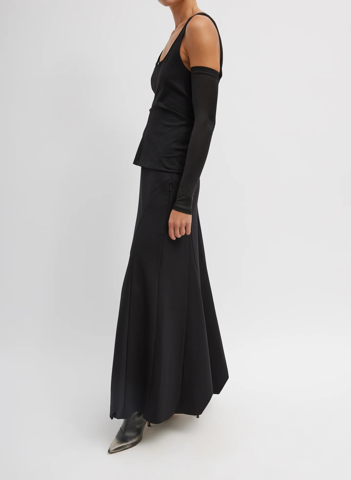 Compact Ultra Stretch Tucked Panel Maxi Skirt - Image 2