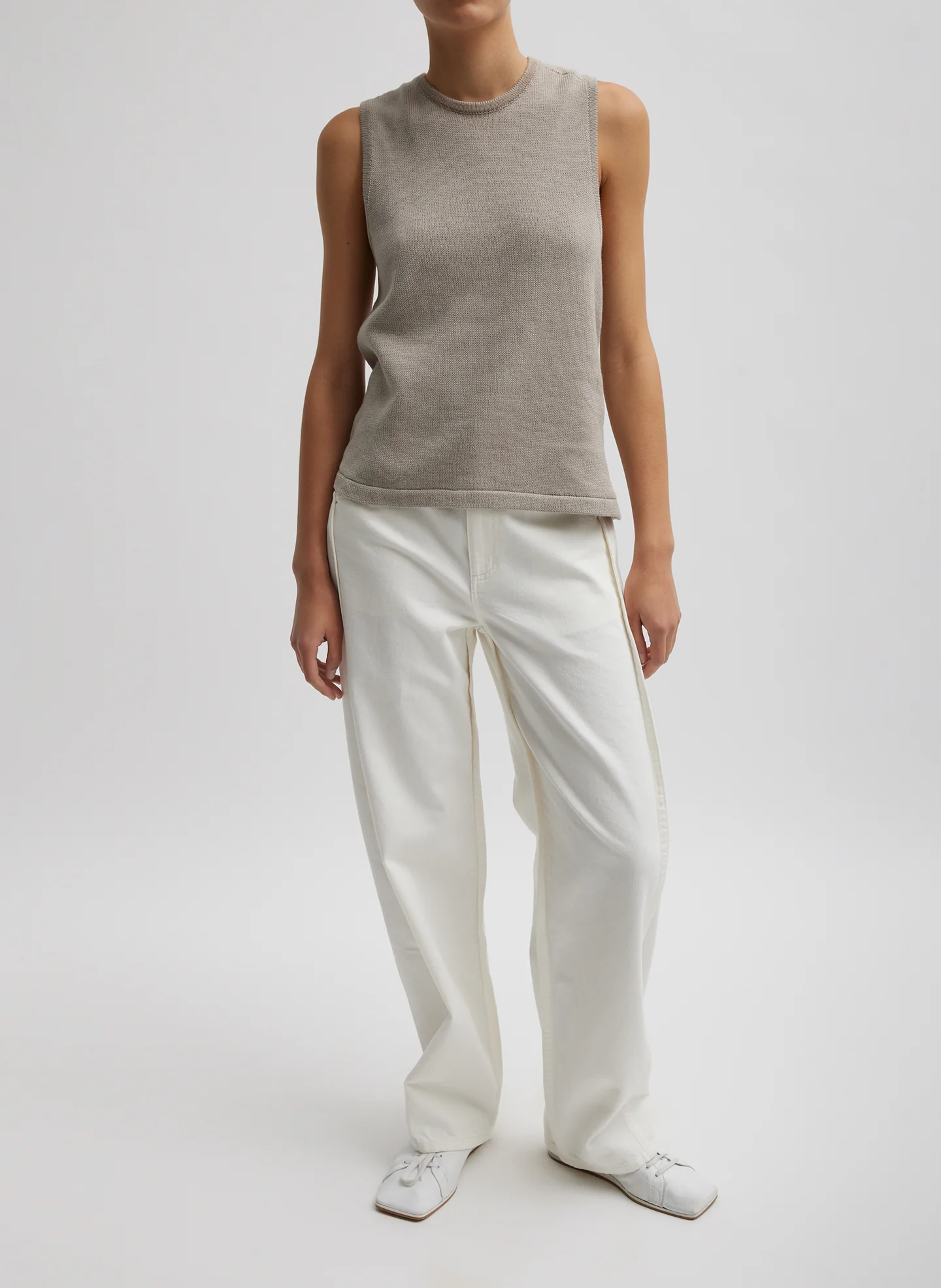 Cotton Criss Cross Sleeveless Sweater - Image 4