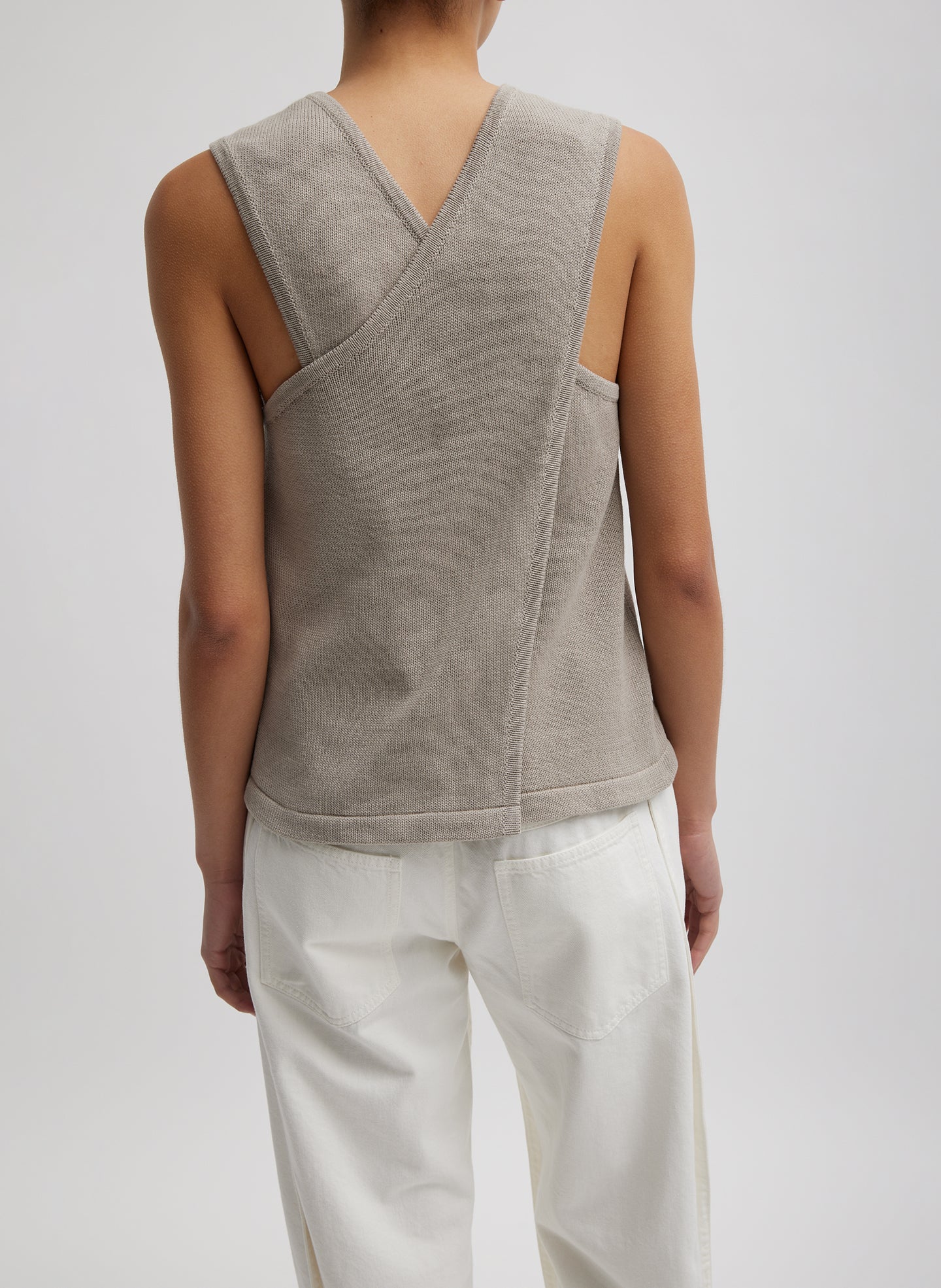 Cotton Criss Cross Sleeveless Sweater - Image 5