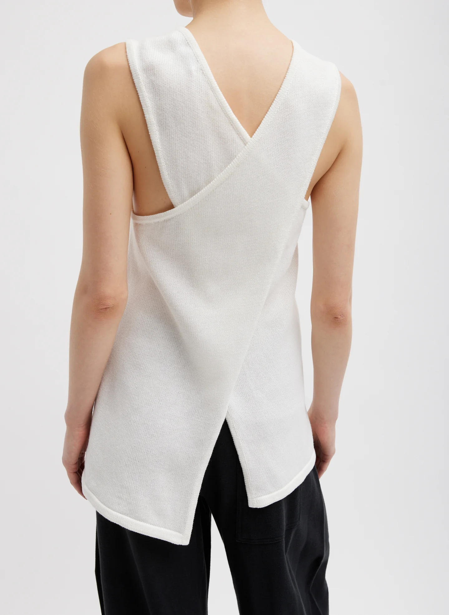 Cotton Criss Cross Sleeveless Sweater - Image 3