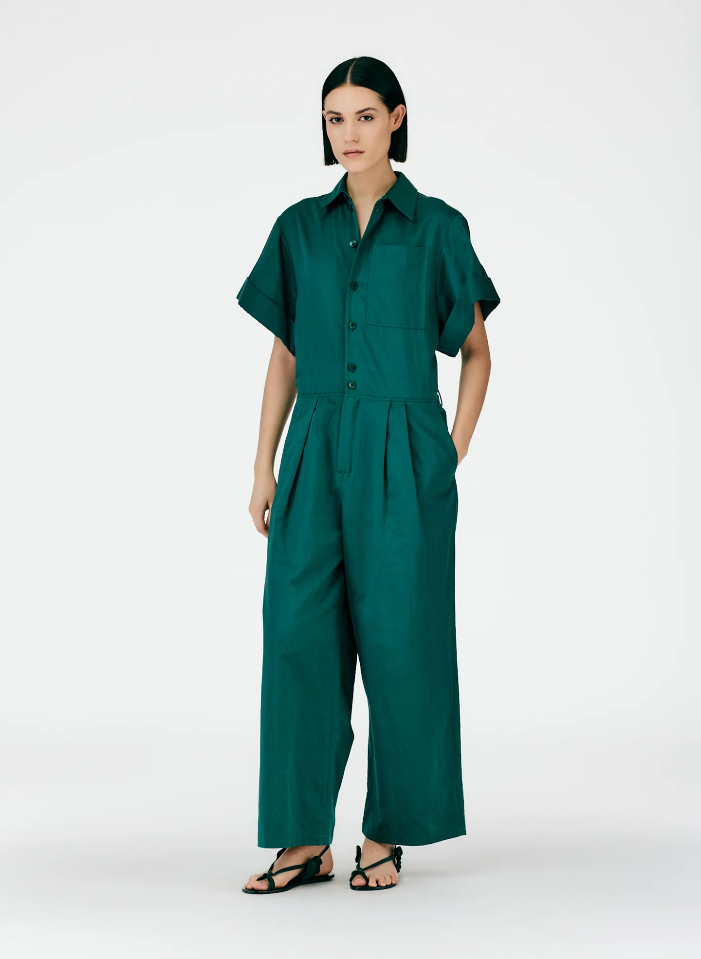 Cotton Linen Sateen Jumpsuit - Image 10