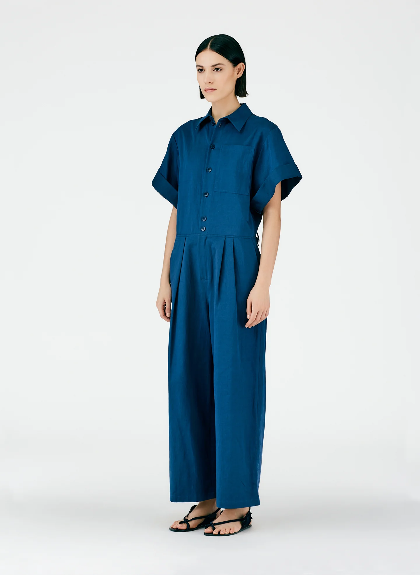 Cotton Linen Sateen Jumpsuit - Image 2