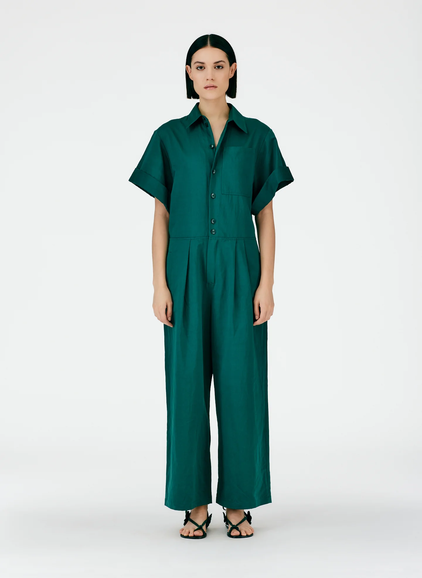 Cotton Linen Sateen Jumpsuit - Image 5
