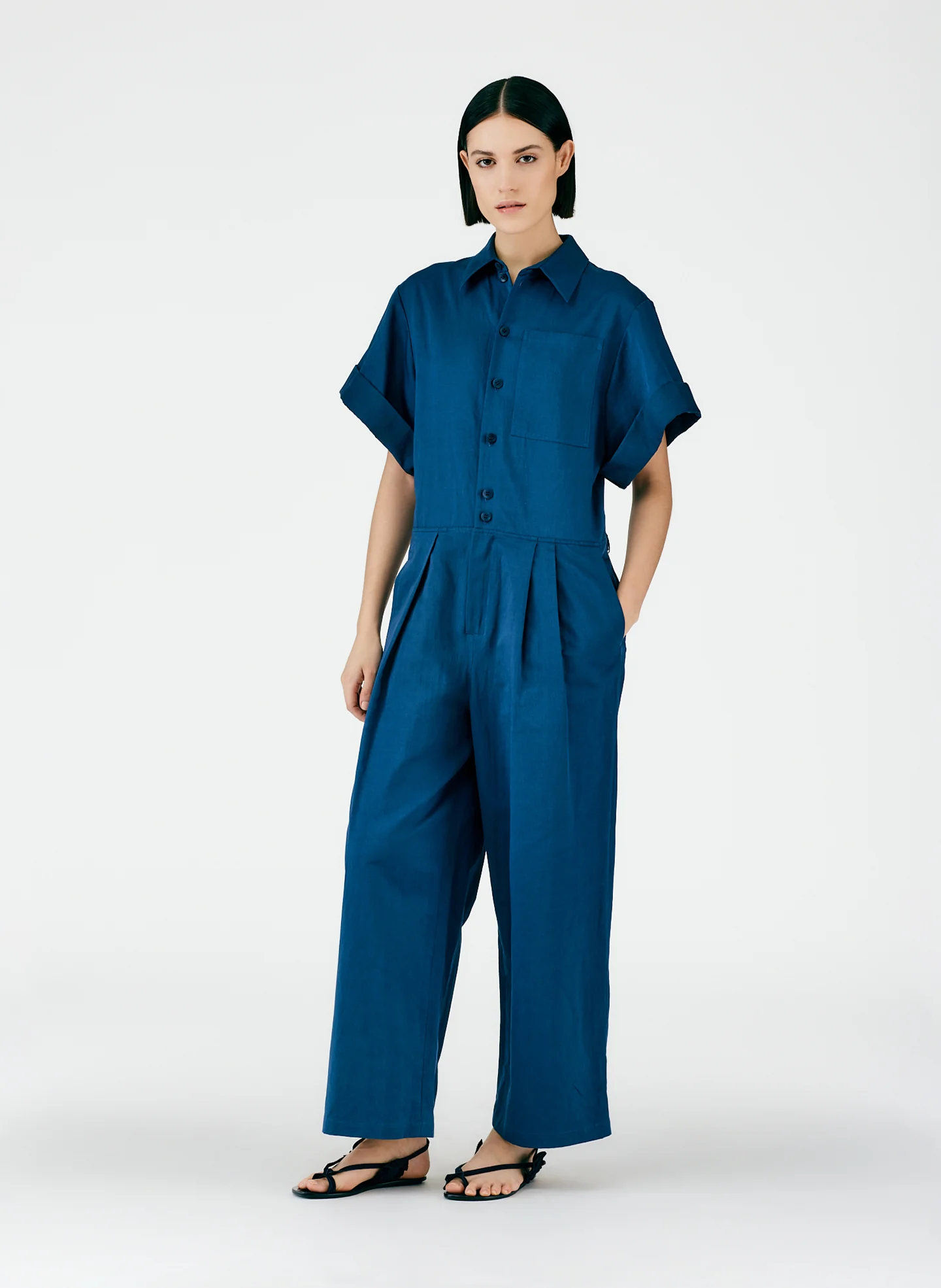 Cotton Linen Sateen Jumpsuit - Image 6