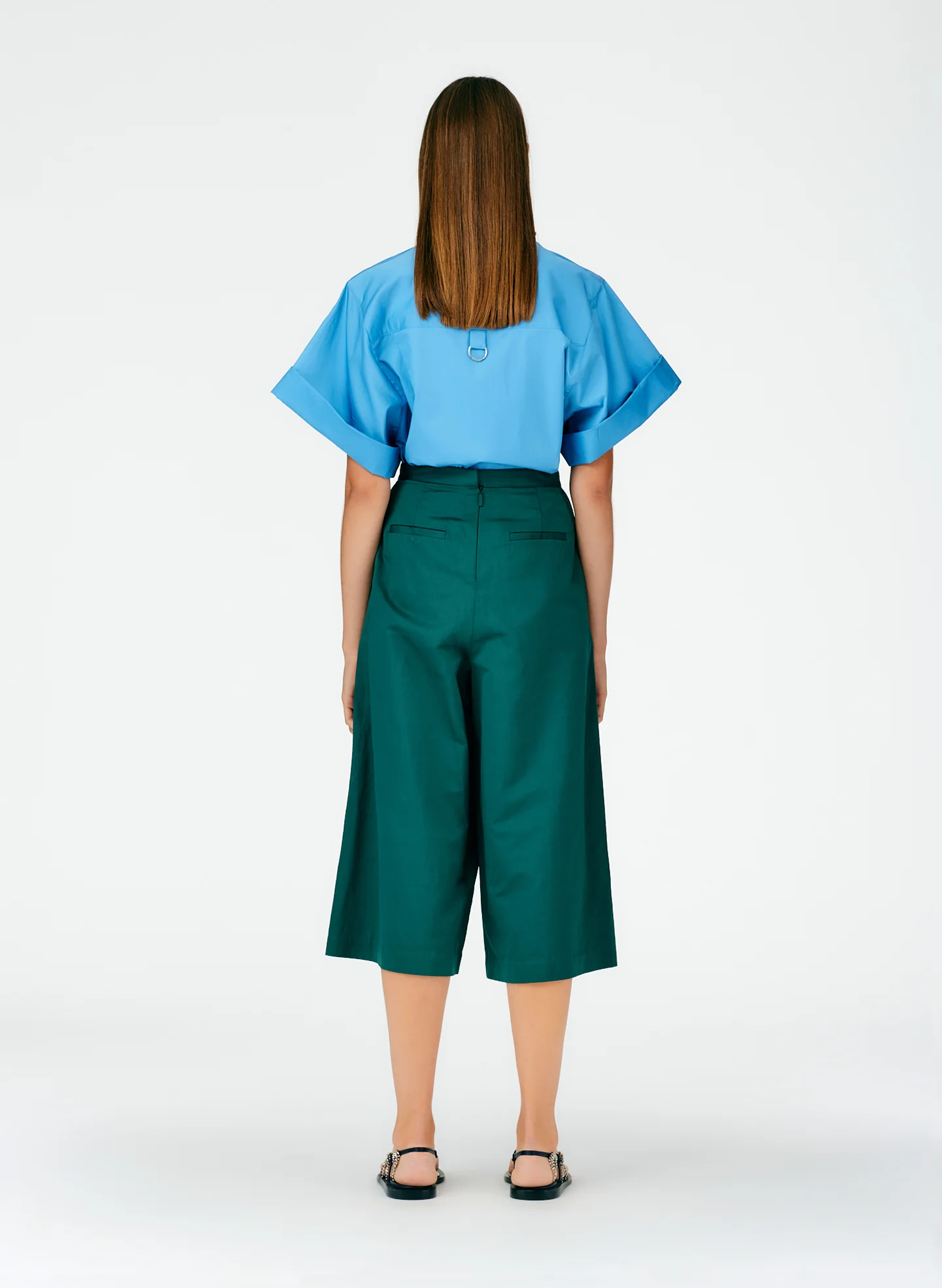 Cotton Linen Sateen Pleat Culotte - Image 13