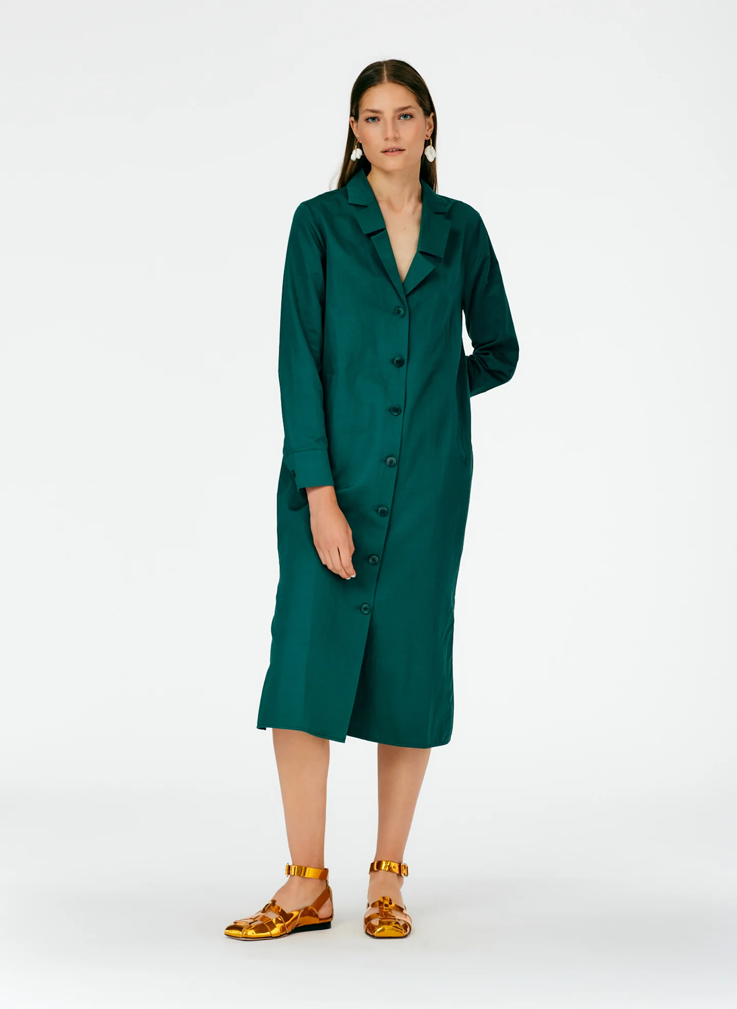 Cotton Linen Sateen Shirtdress - Image 5