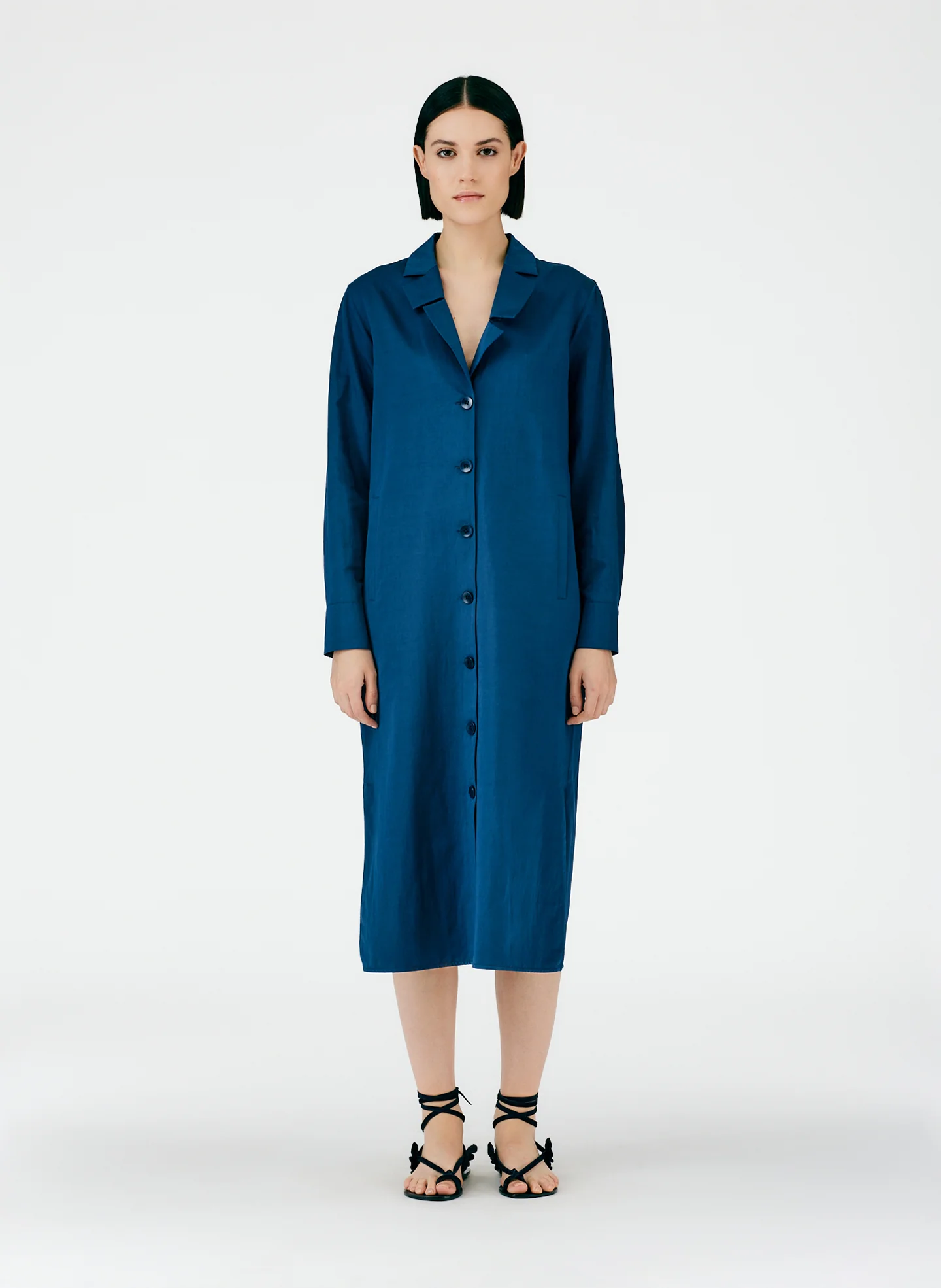Cotton Linen Sateen Shirtdress - Image 7