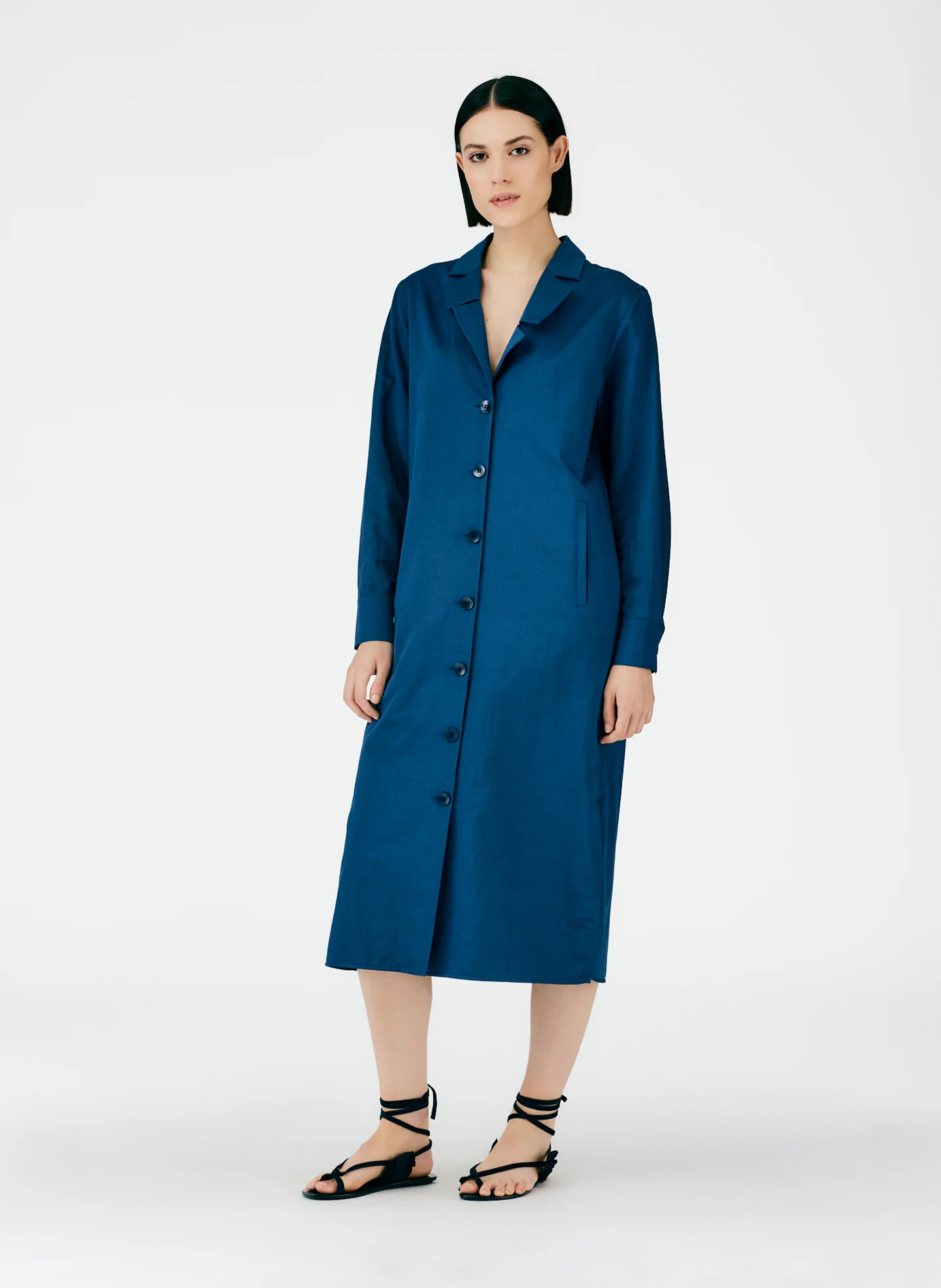 Cotton Linen Sateen Shirtdress - Image 8