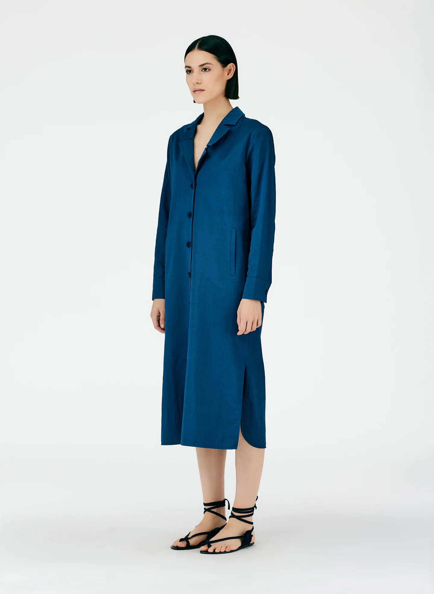 Cotton Linen Sateen Shirtdress - Image 9