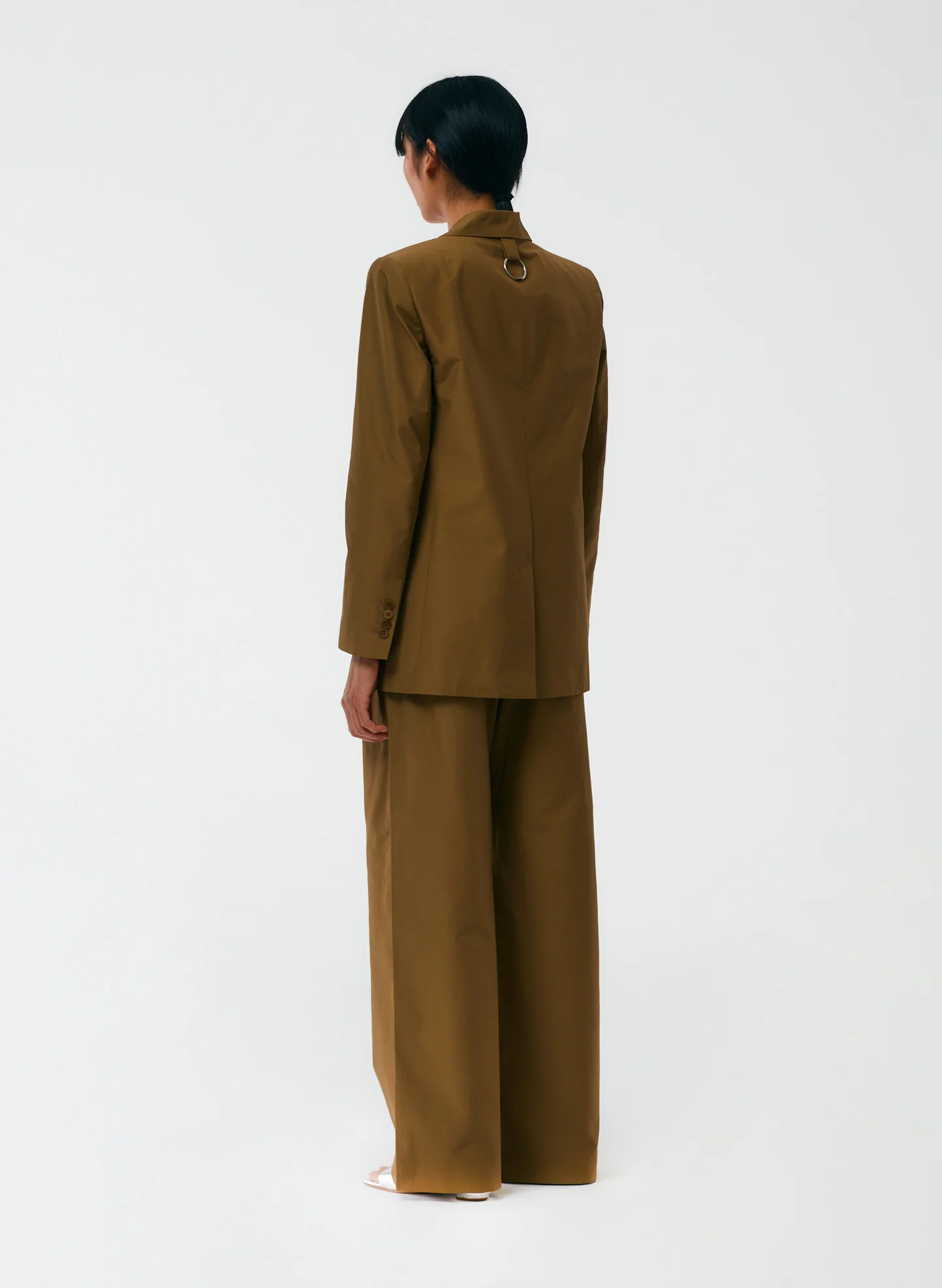 Cotton Nylon Cutout Lapel Blazer - Image 2