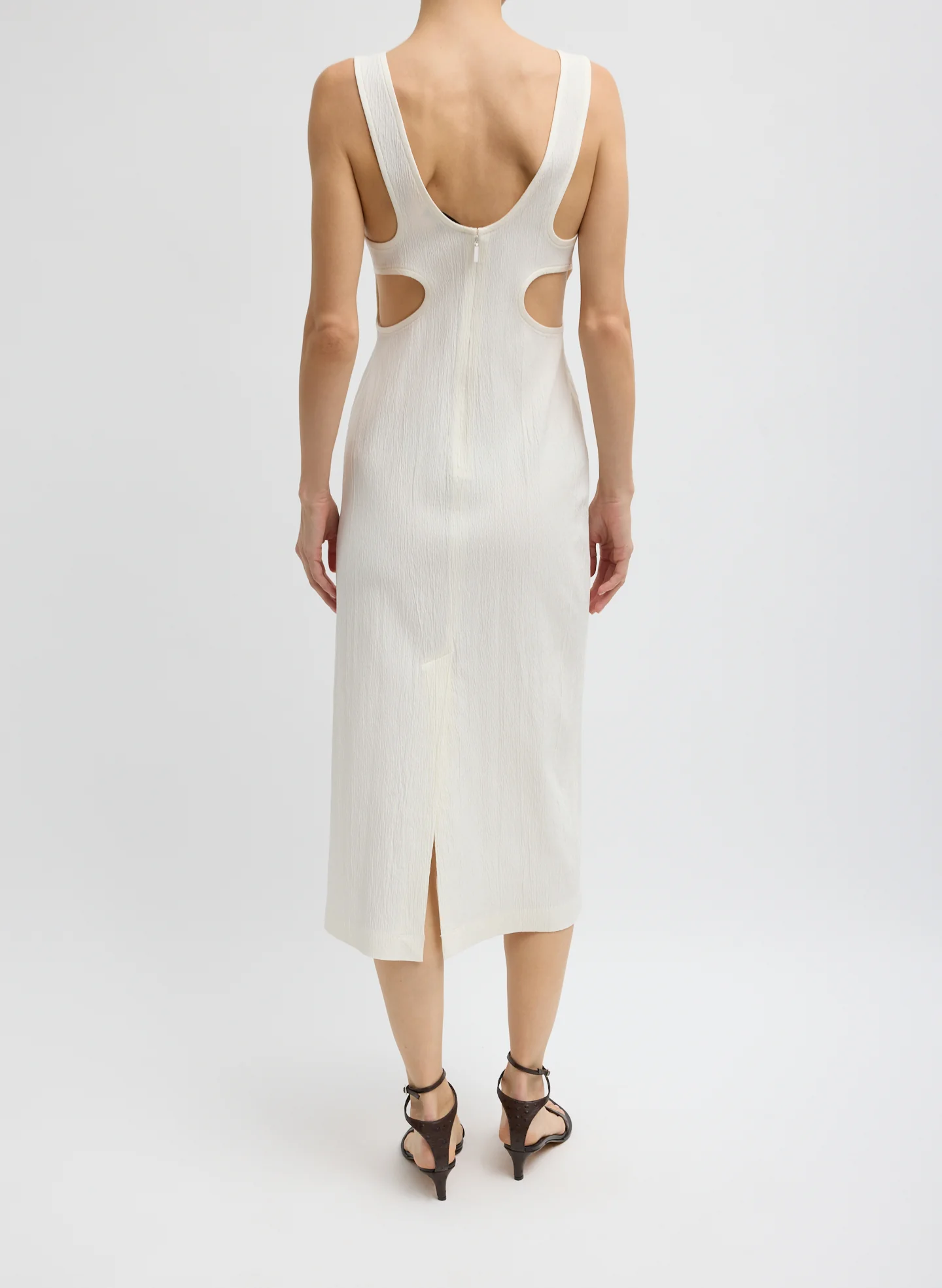 Creased Stretch Crepe Racerback Dress - Image 3