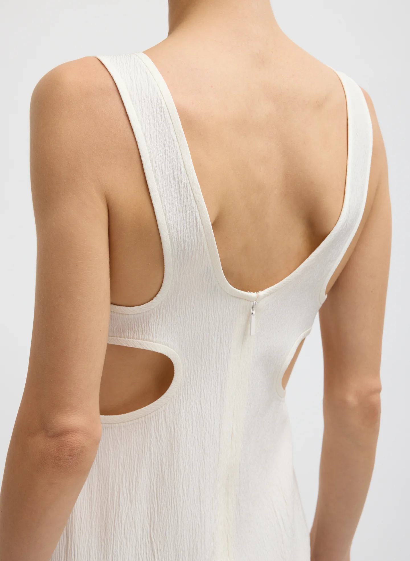 Creased Stretch Crepe Racerback Dress - Image 4