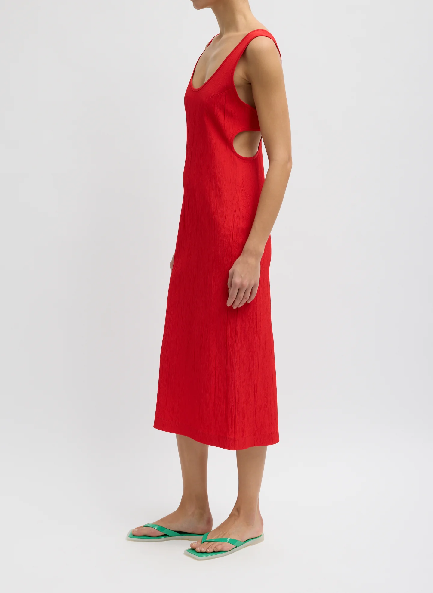 Creased Stretch Crepe Racerback Dress - Image 3