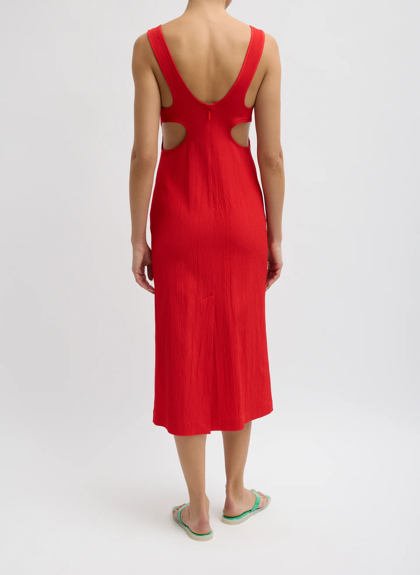Creased Stretch Crepe Racerback Dress - Image 4