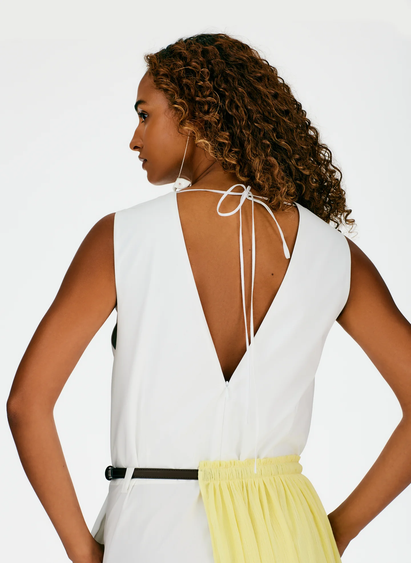 Crepe Gauze Half Skirt Layered Dress - Image 13