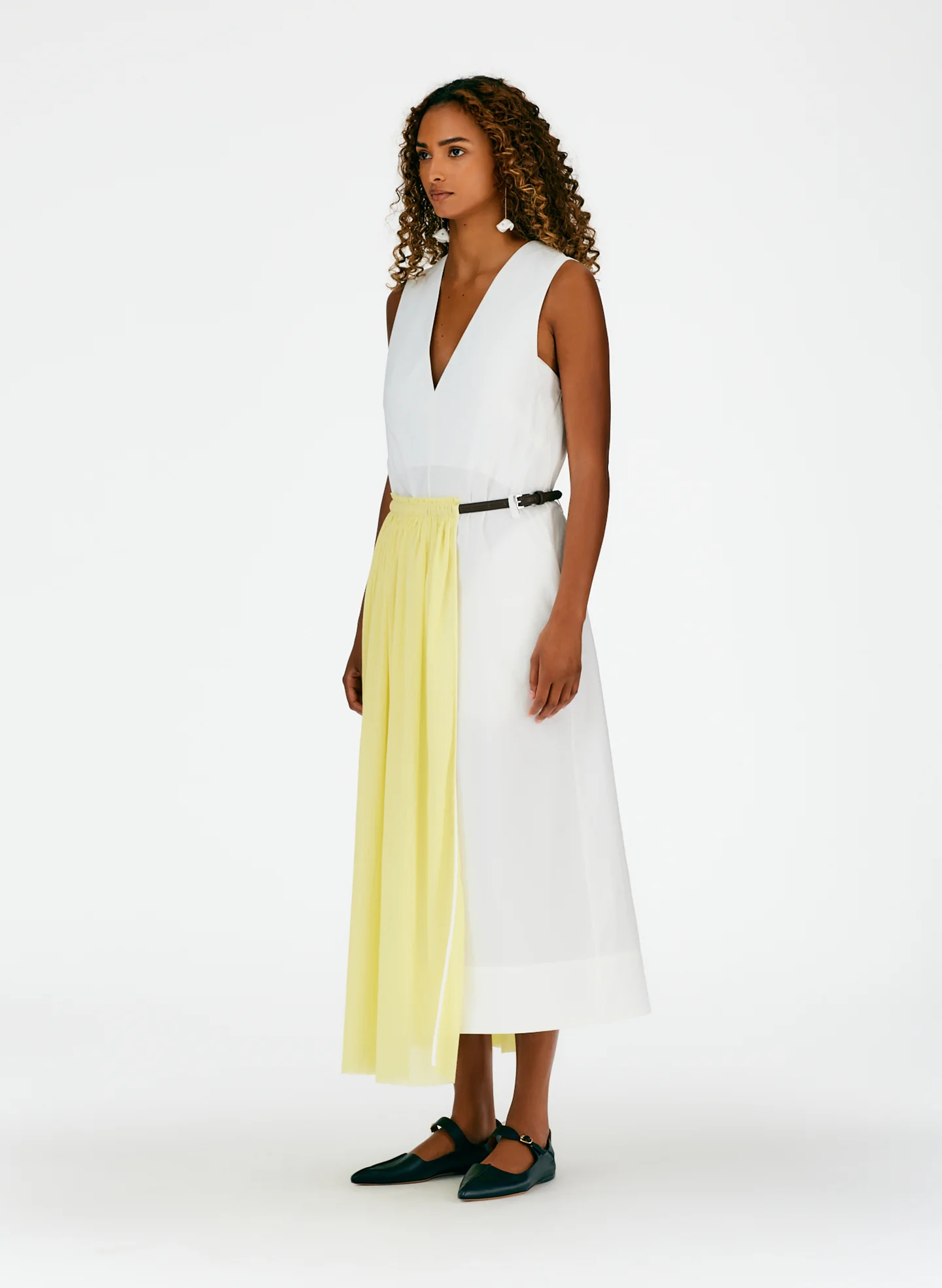 Crepe Gauze Half Skirt Layered Dress - Image 9