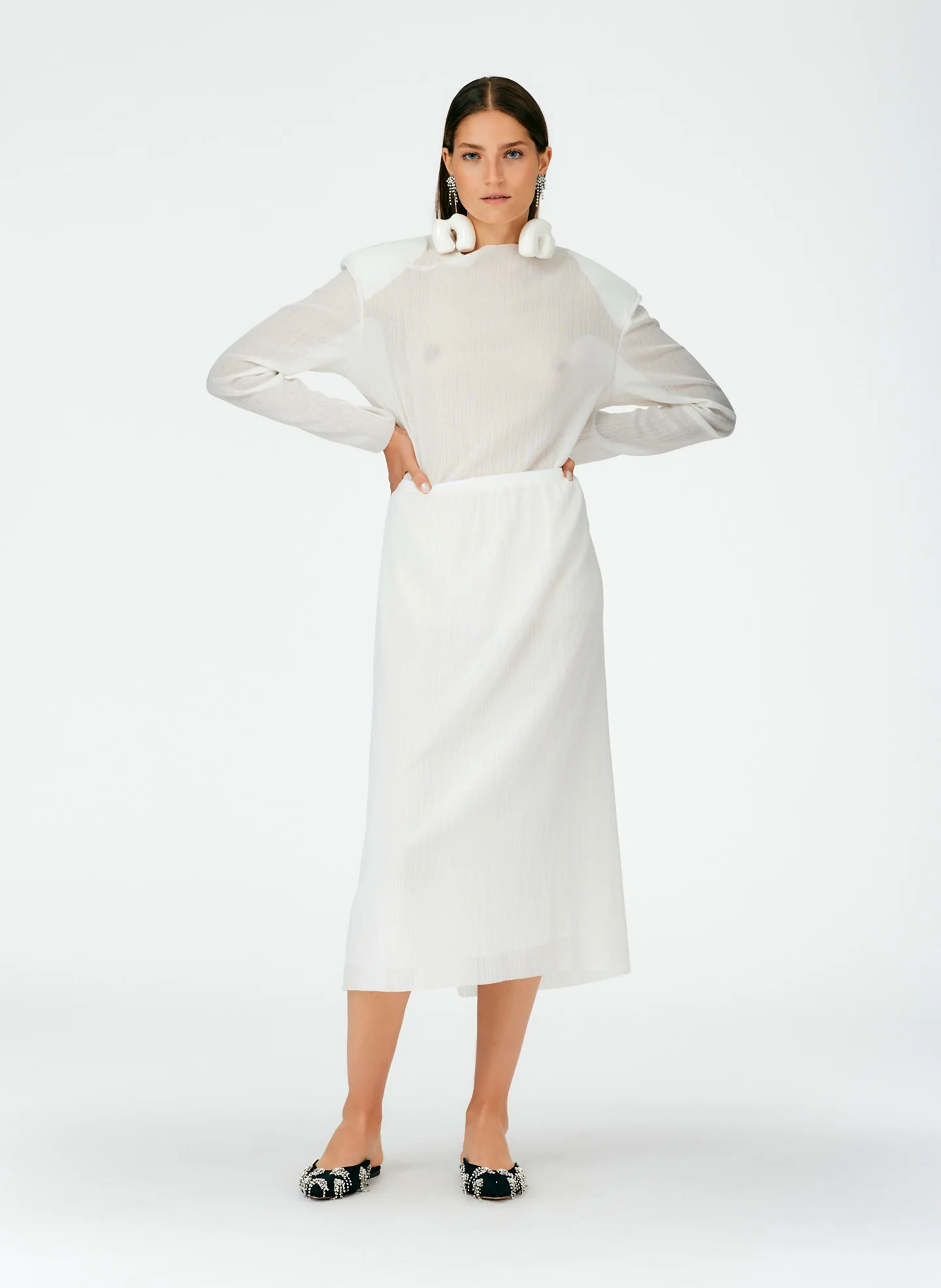 Crepe Gauze Pull On Skirt - Image 4