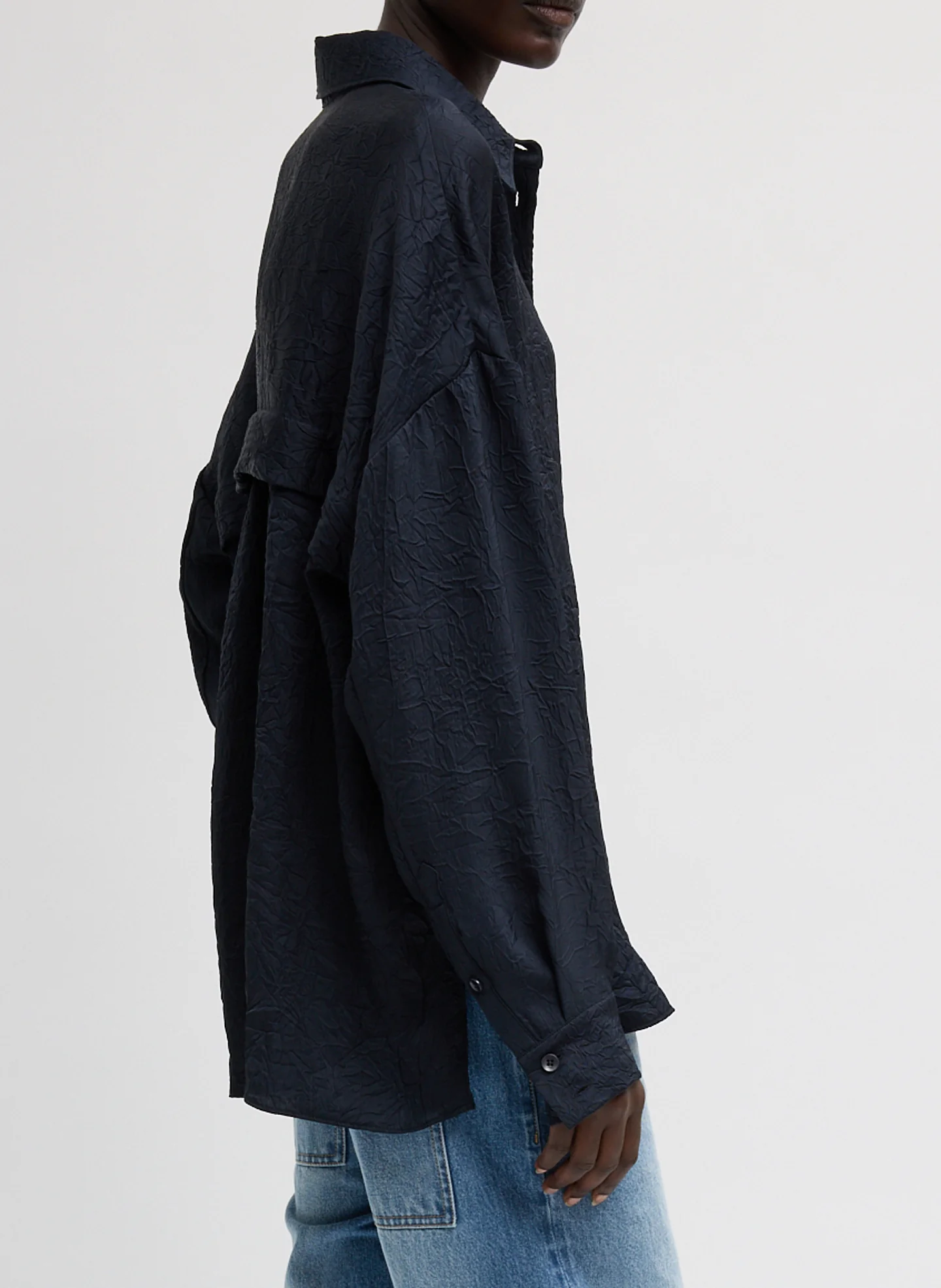 Crinkle Shirting Oversized Shirt - Image 3