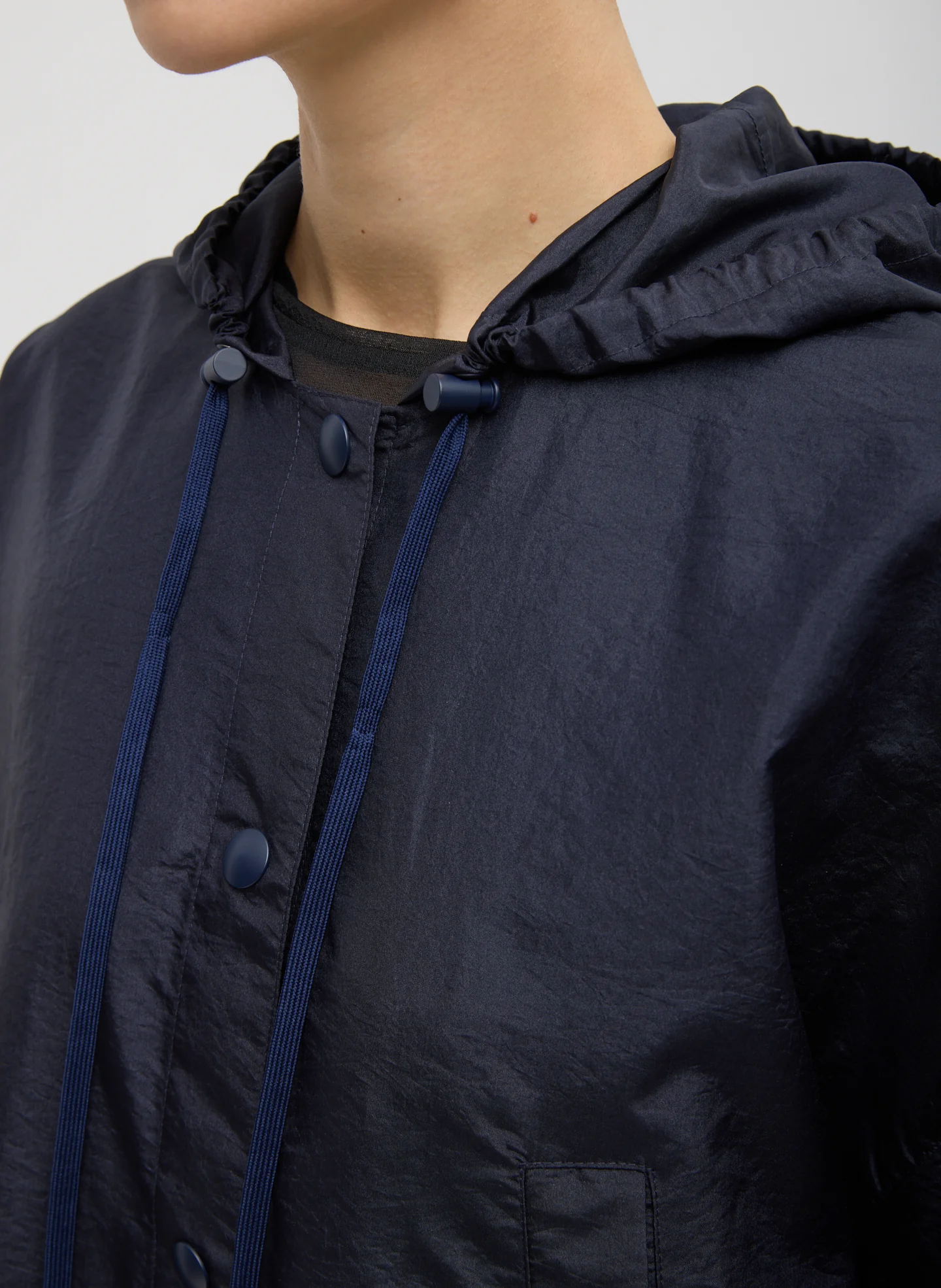 Crispy Nylon Hooded Coat - Image 3
