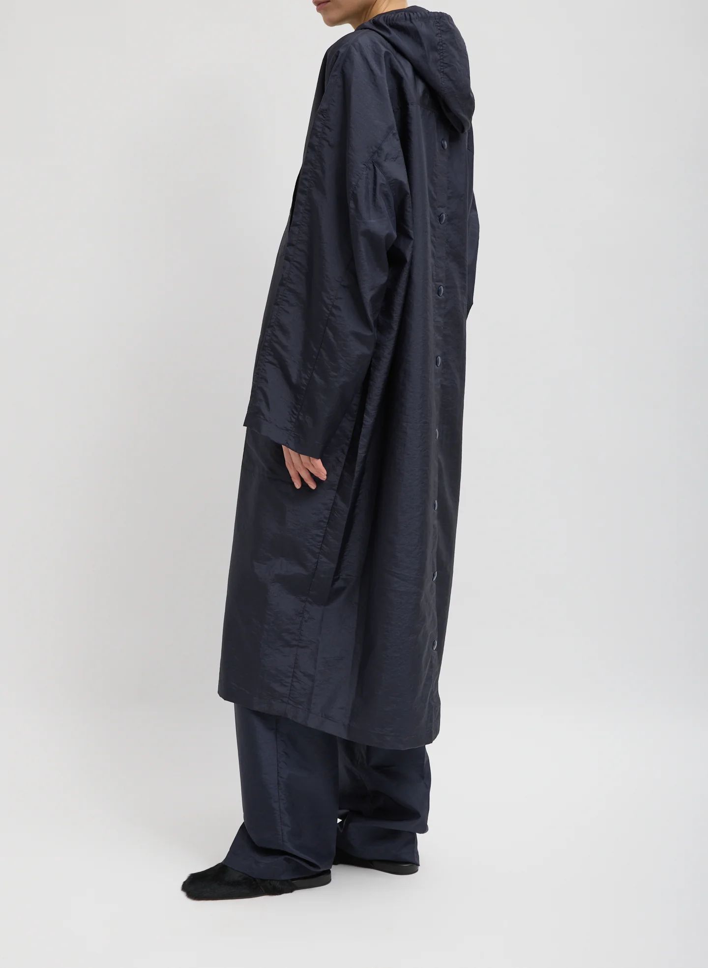 Crispy Nylon Hooded Coat - Image 6
